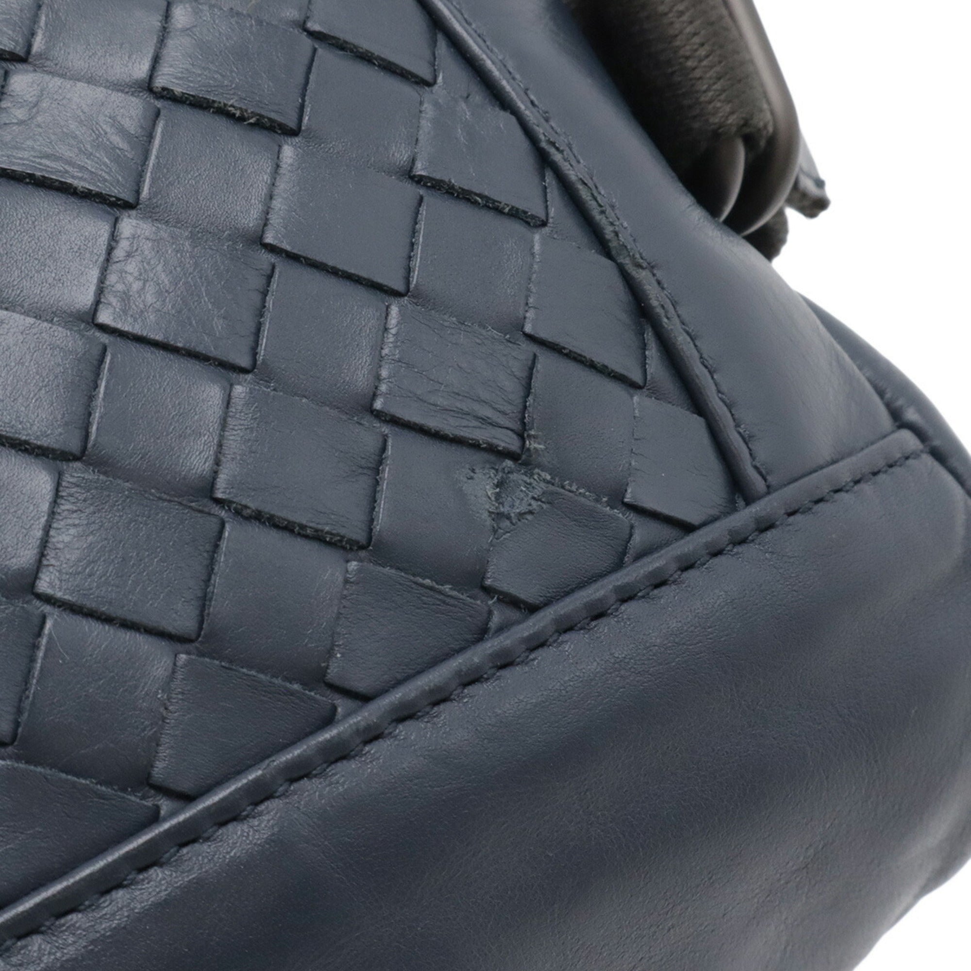 Bottega Veneta Intrecciato Navy Leather Sling Bag (Pre-Owned)