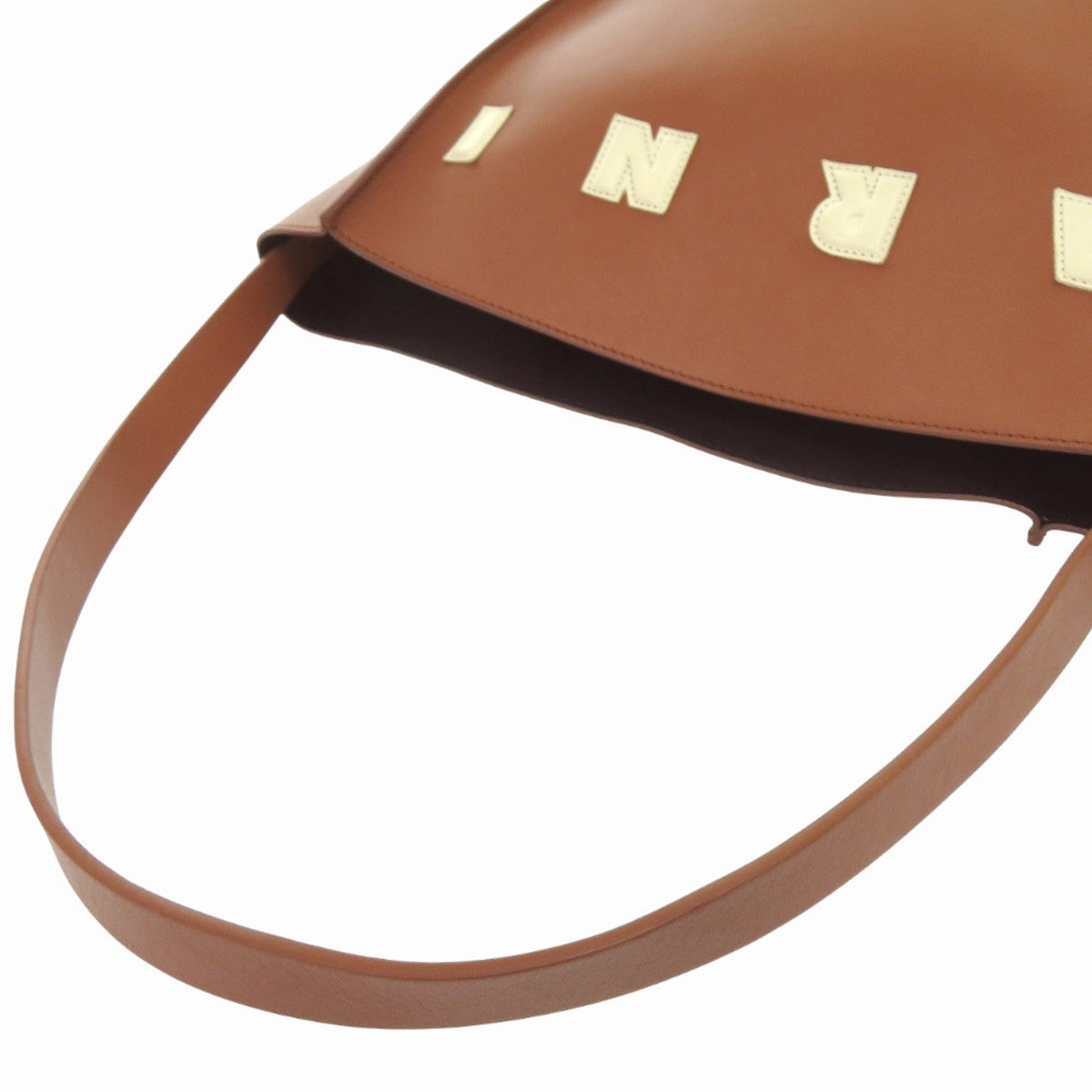 Marni Brown Ivory Leather Shoulder Bag (Pre-Owned)