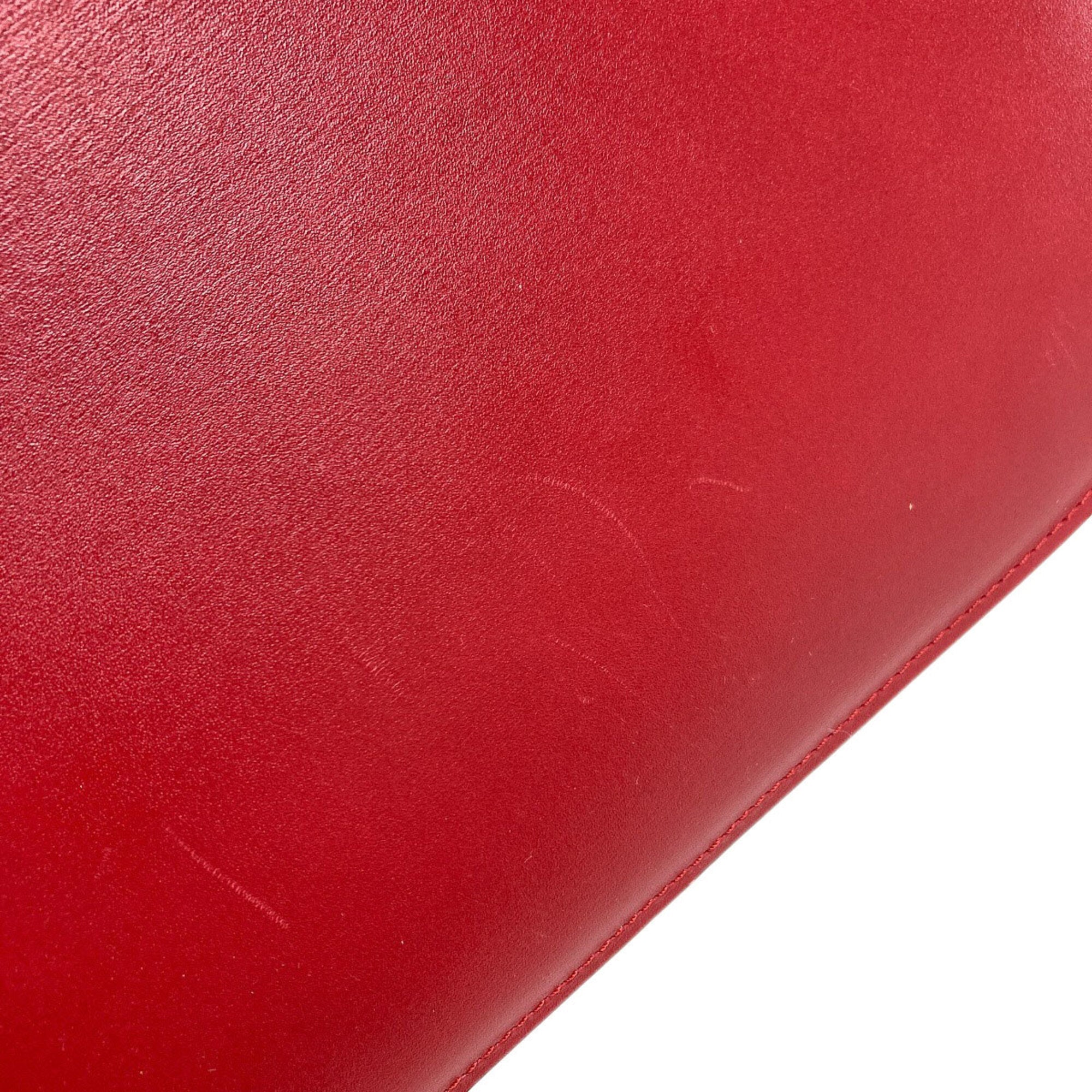 Celine Red Color Leather Shoulder Bag (Pre-Owned)