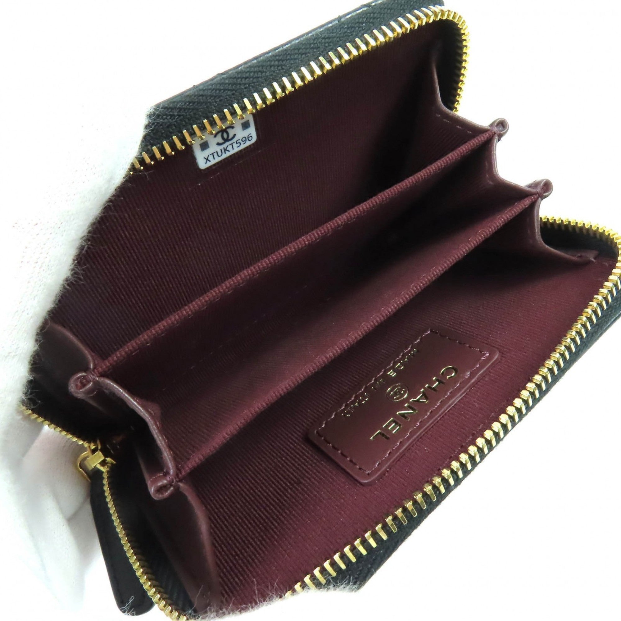 Chanel Black Grained Calfskin Coin Purse/Coin Case (Pre-Owned)