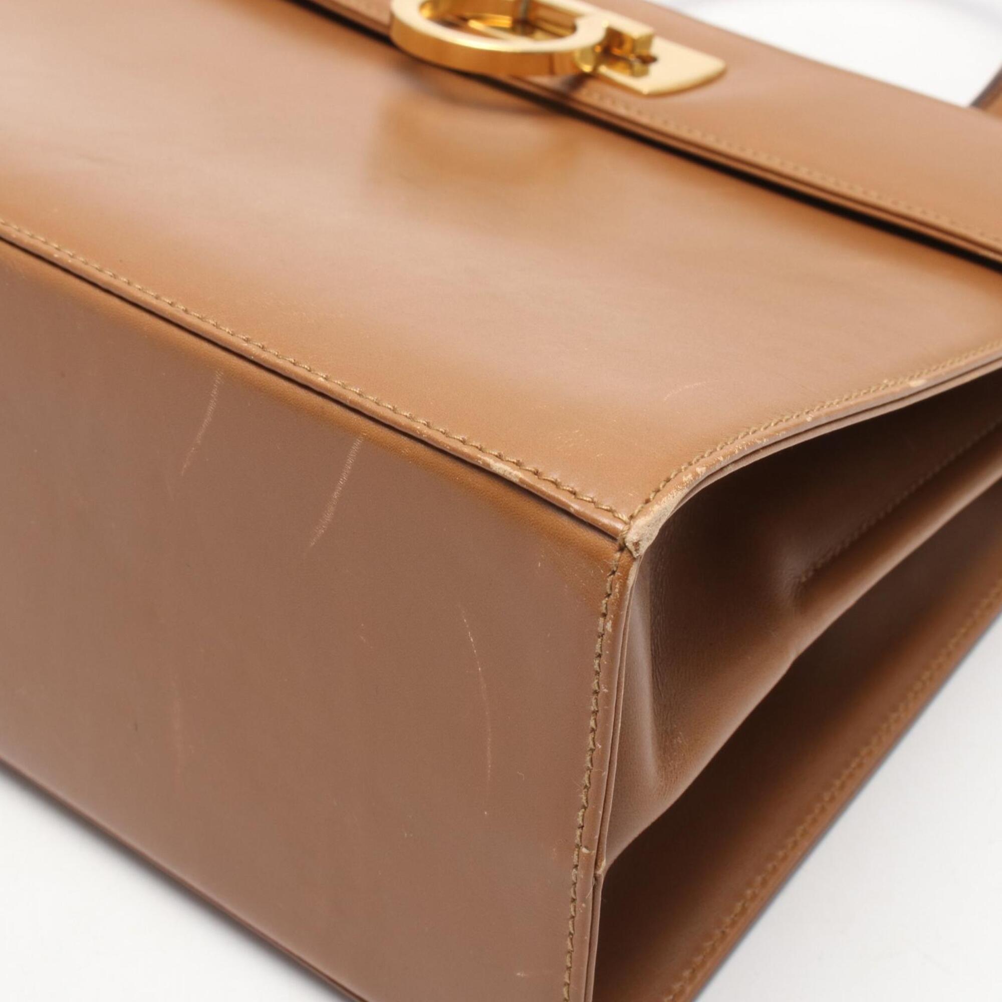 Salvatore Ferragamo Gancini Brown Leather Handbag (Pre-Owned)