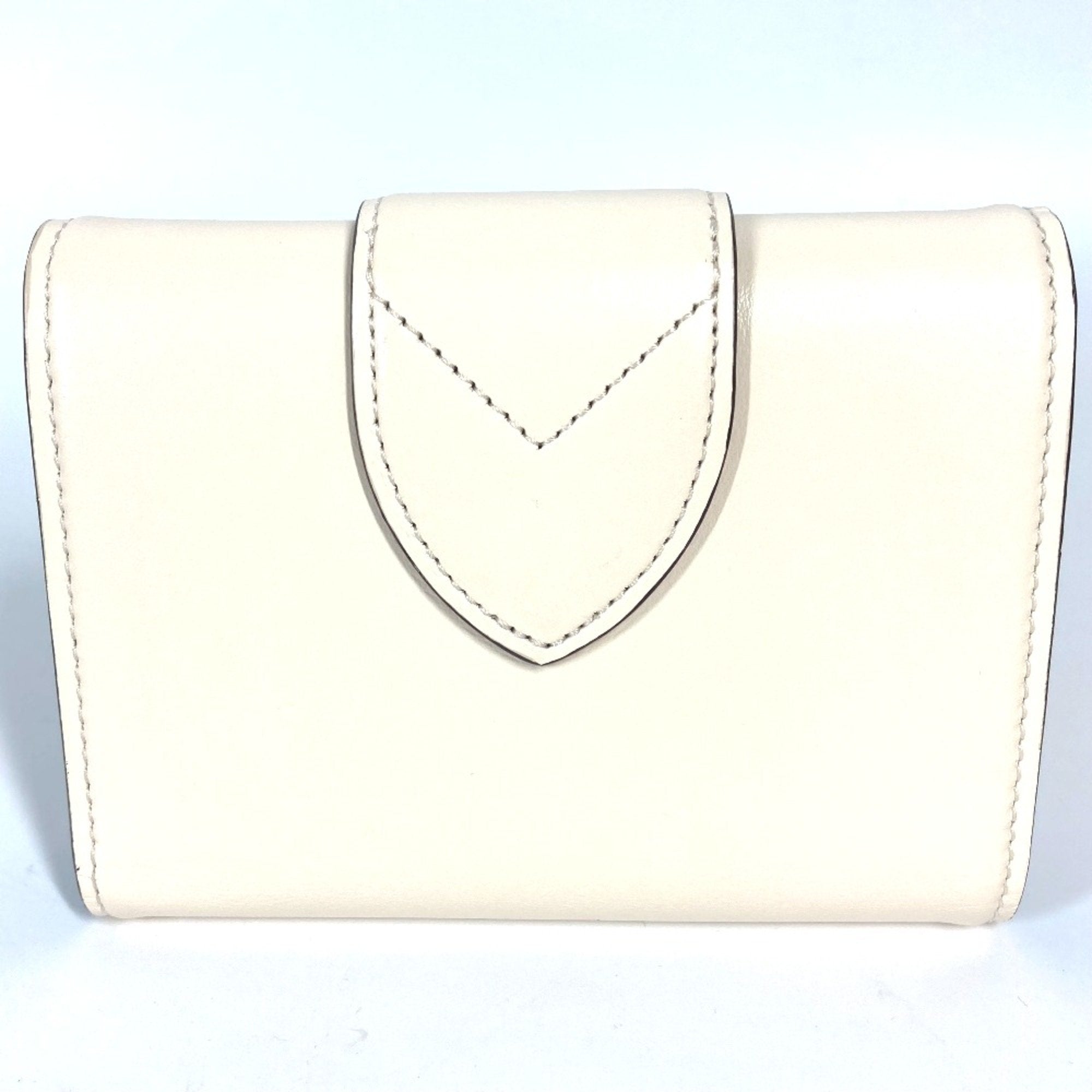 Louis Vuitton Beige Leather Wallet (Tri-Fold) (Pre-Owned)