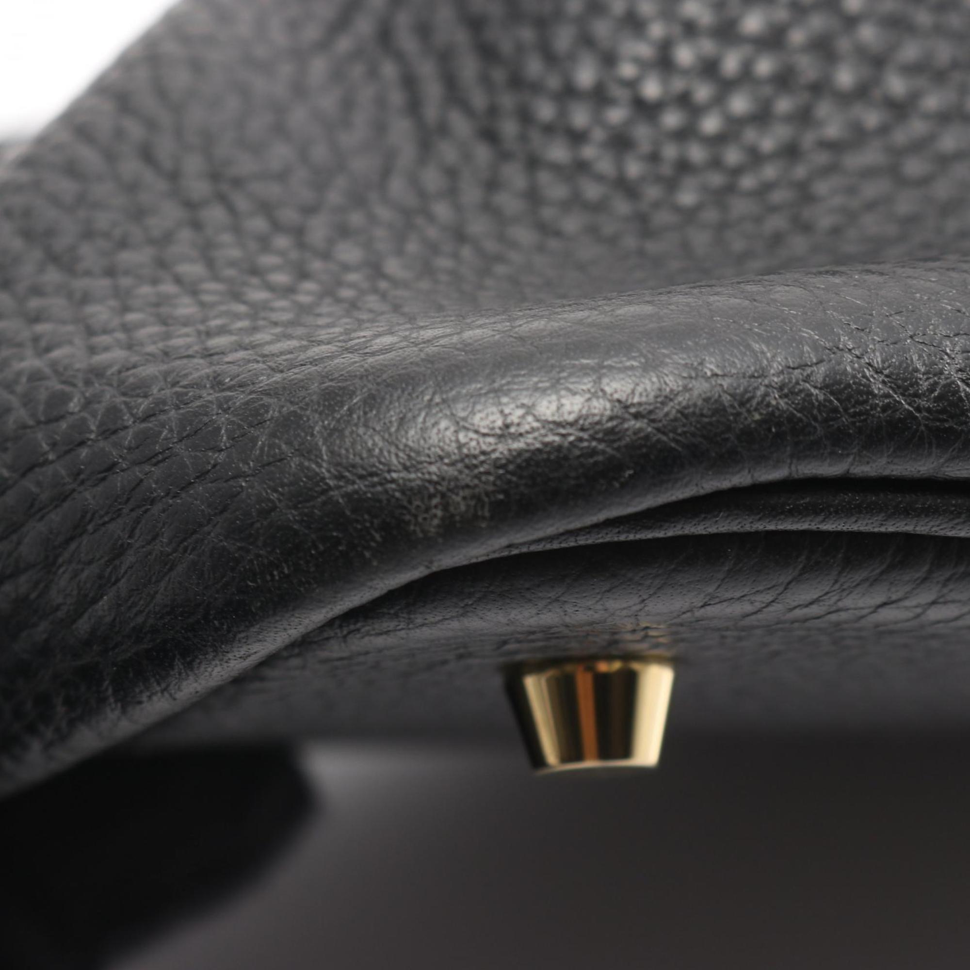 Hermes Black Taurillon Clemence Leather Handbag (Pre-Owned)