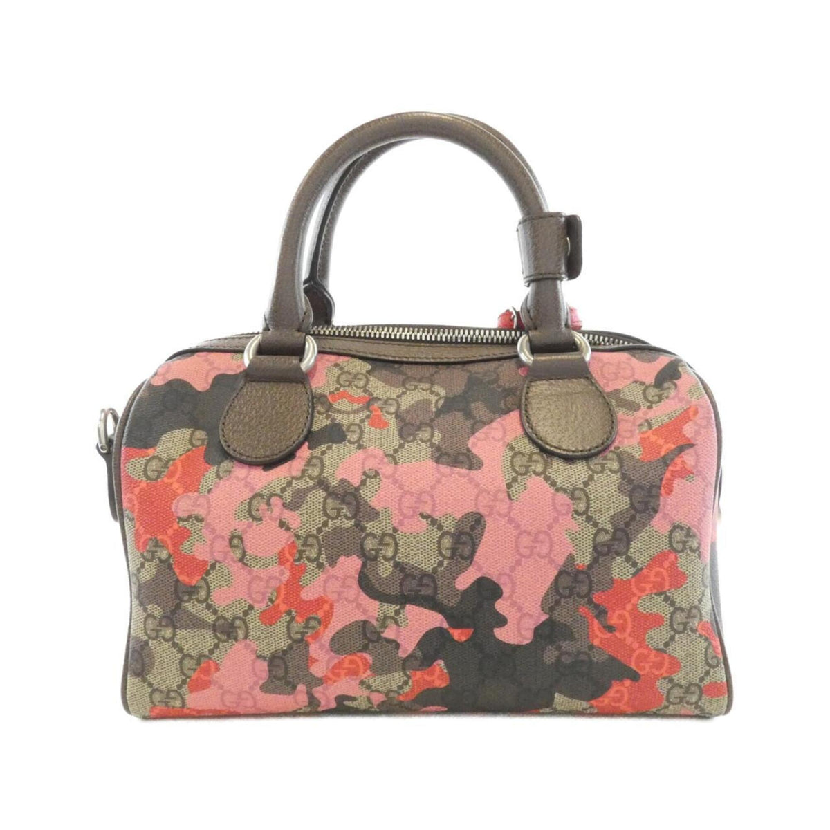 Gucci Beige Pink Coated Canvas Boston Bag (Pre-Owned)