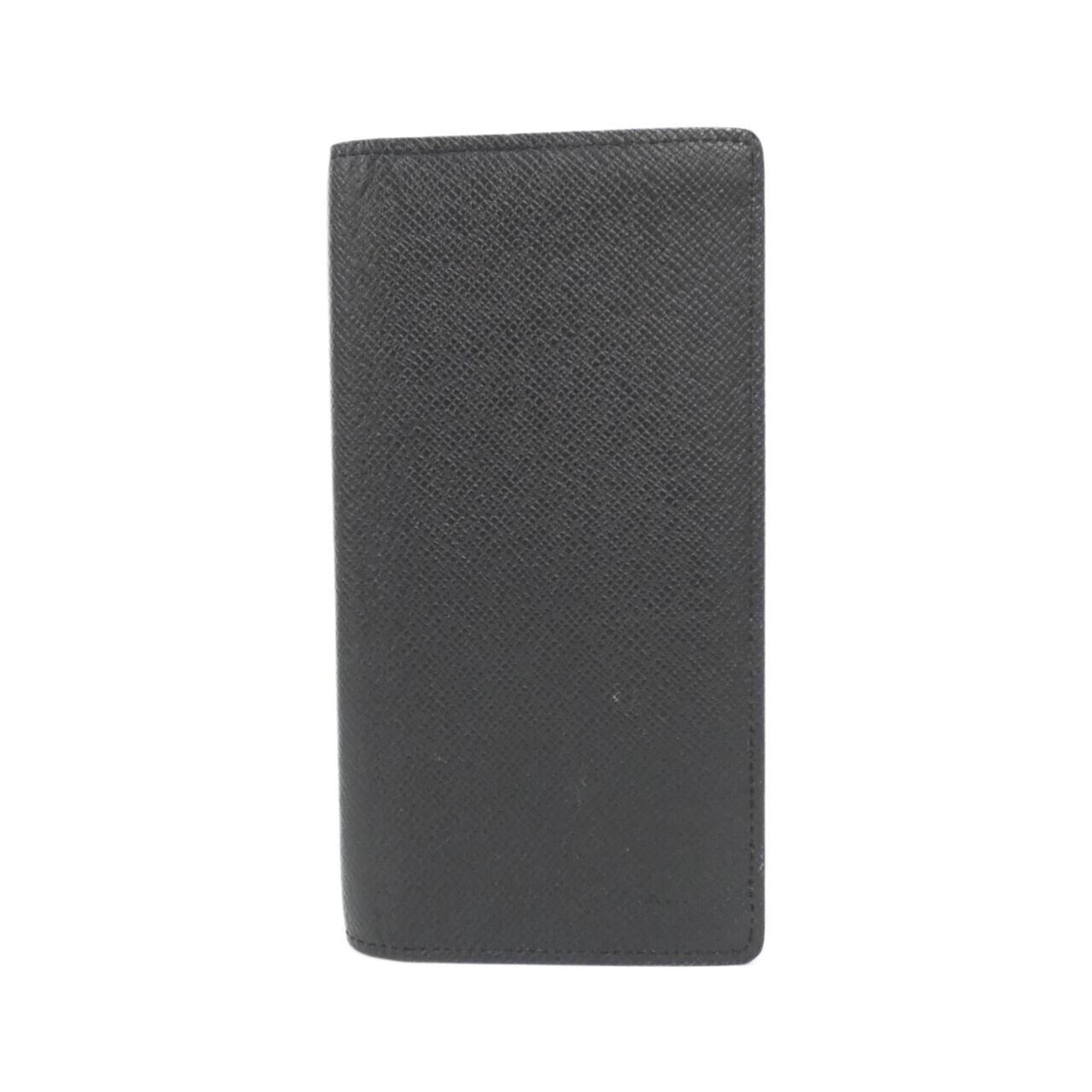 Louis Vuitton Black Leather Long Wallet (Bi-Fold) (Pre-Owned)