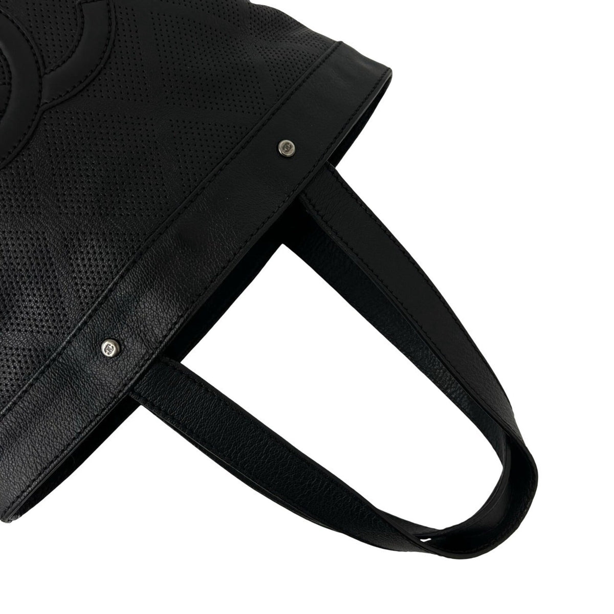 Chanel Black Leather Shoulder Bag Tote Bag (Pre-Owned)