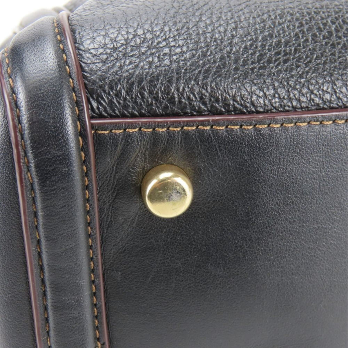 Coach Black Dark Brown Leather Handbag (Pre-Owned)