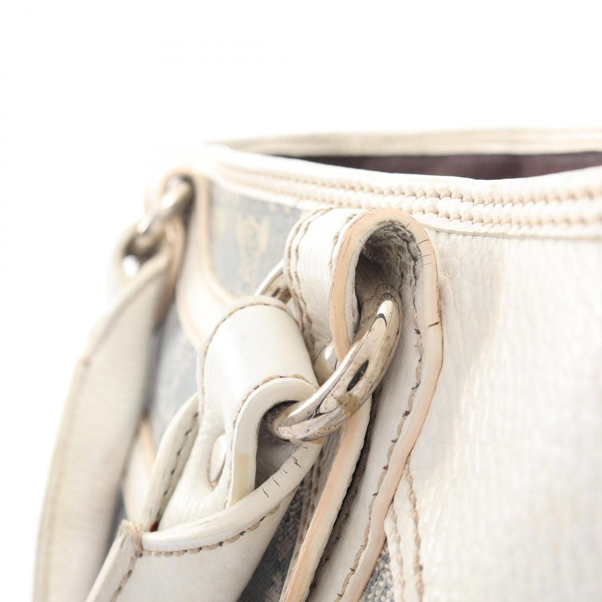 Celine Blue White Denim Leather Handbag (Pre-Owned)
