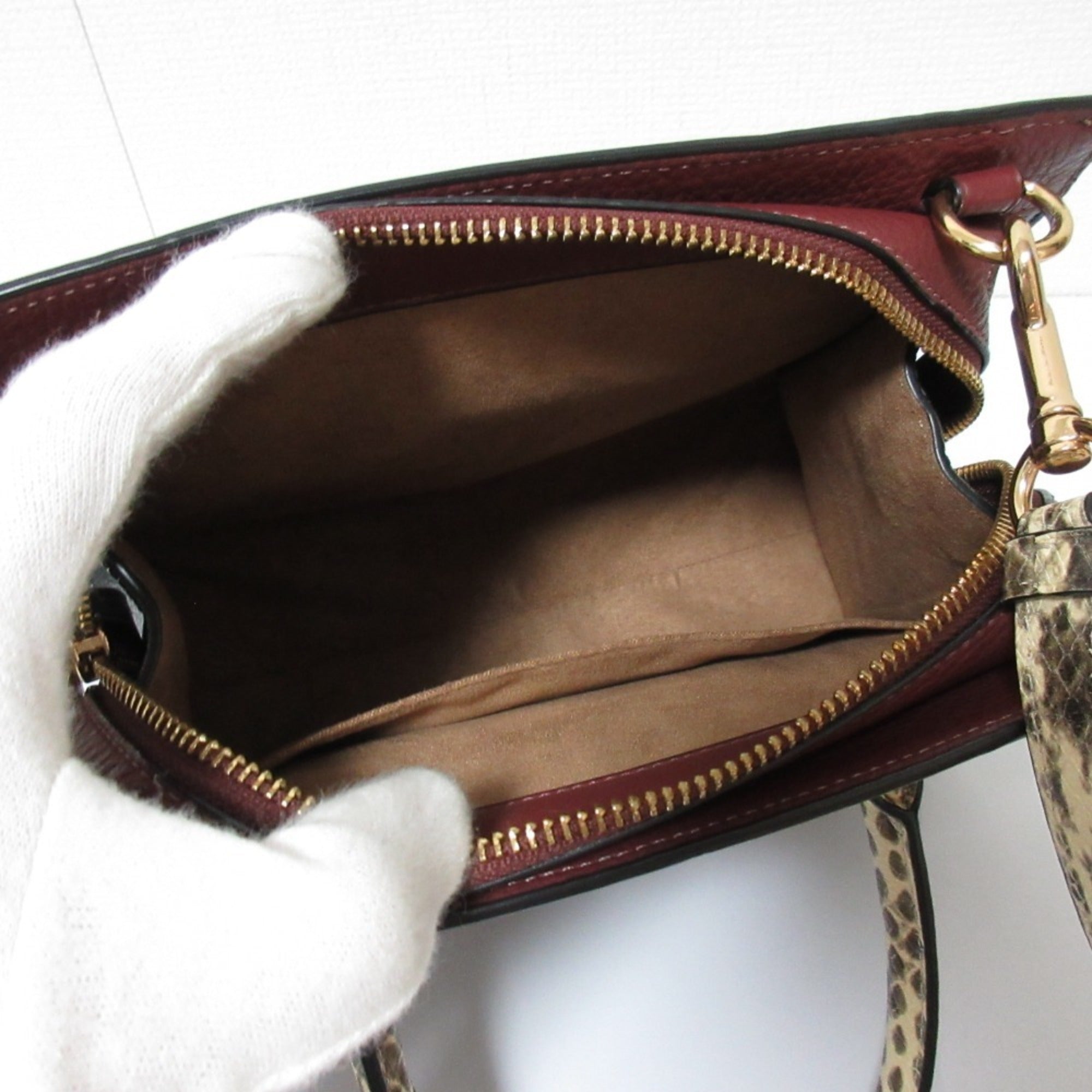 Coach Signature Black Bordeaux Brown Signature Line Handbag Shoulder Bag (Pre-Owned)