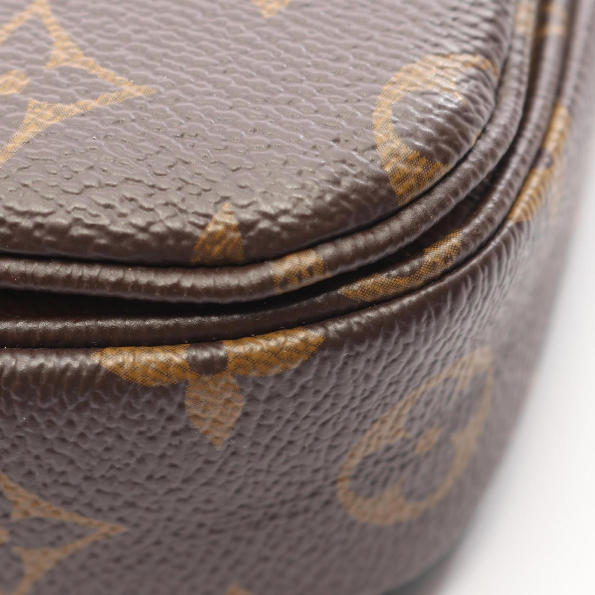 Louis Vuitton Black Brown Coated Canvas Pvc Monogram Reverse Leather Handbag Pochette (Pre-Owned)