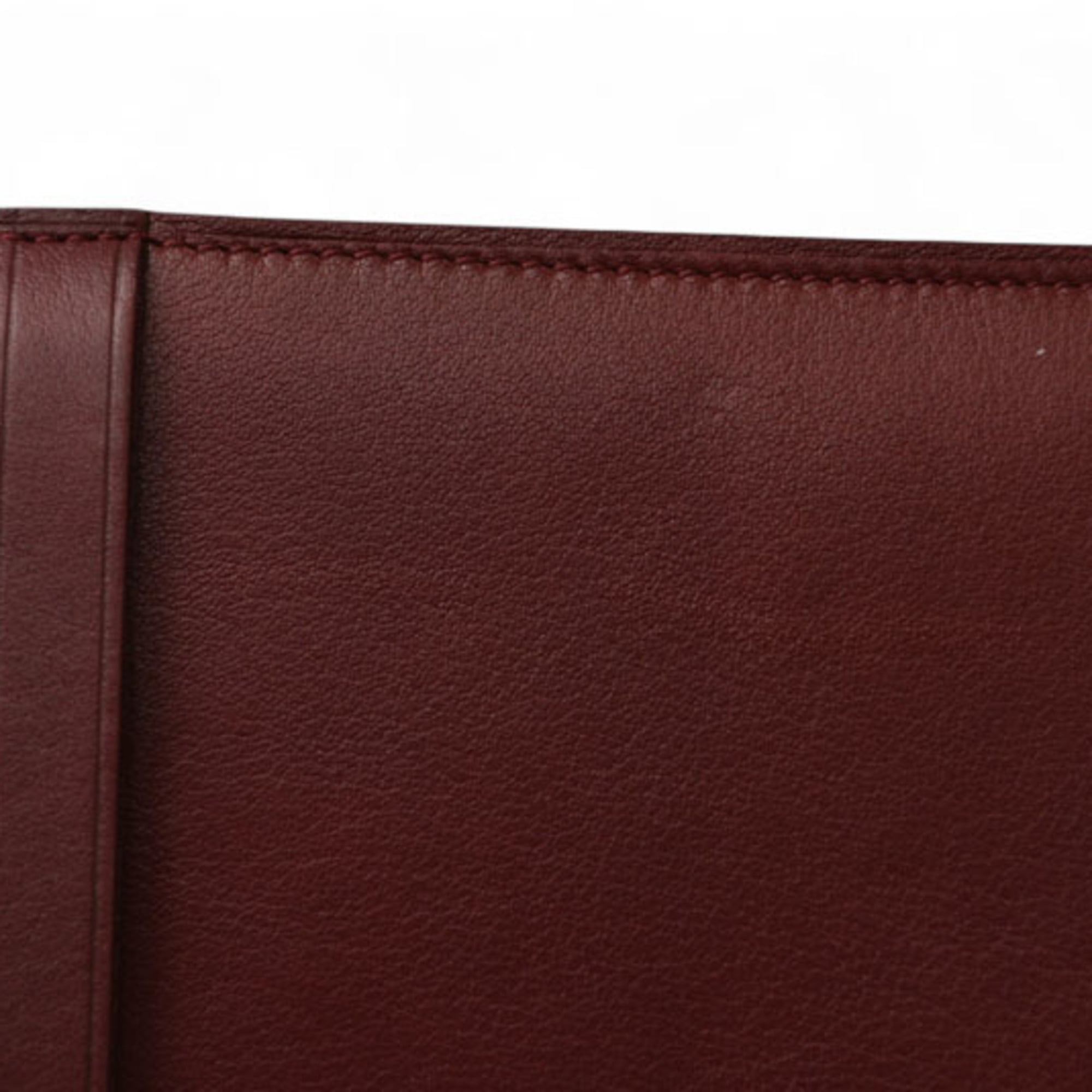 Cartier Bordeaux Leather Wallet (Tri-Fold) (Pre-Owned)