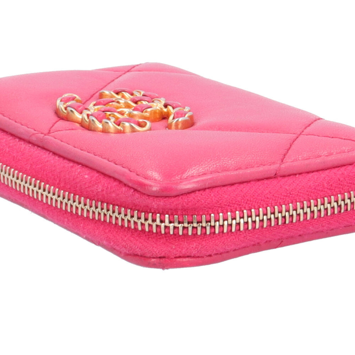 Chanel Pink Leather Coin Purse/Coin Case (Pre-Owned)