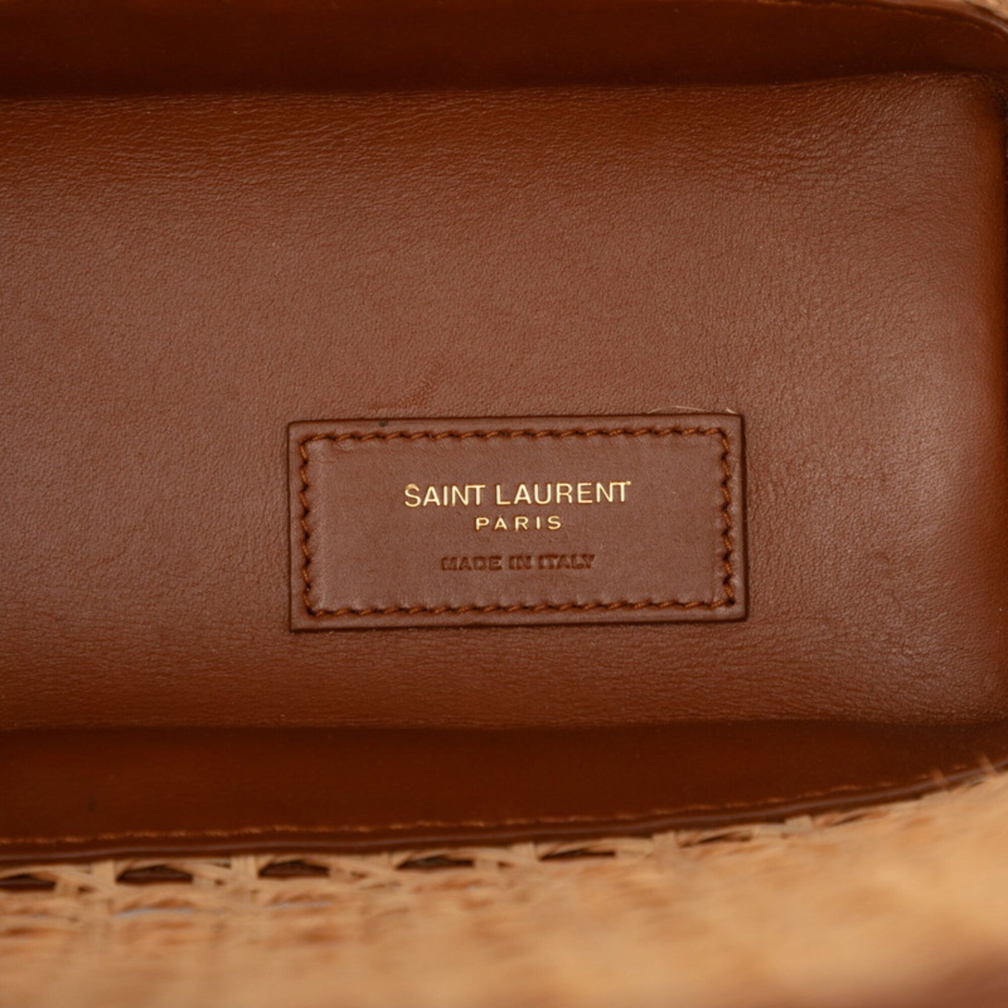 Saint Laurent Brown Leather Handbag Pouch Tote Bag (Pre-Owned)