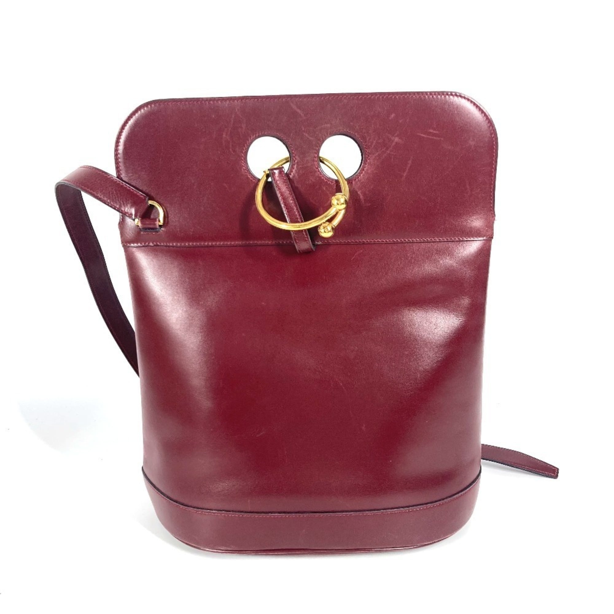 Hermes Bordeaux Leather Shoulder Bag (Pre-Owned)