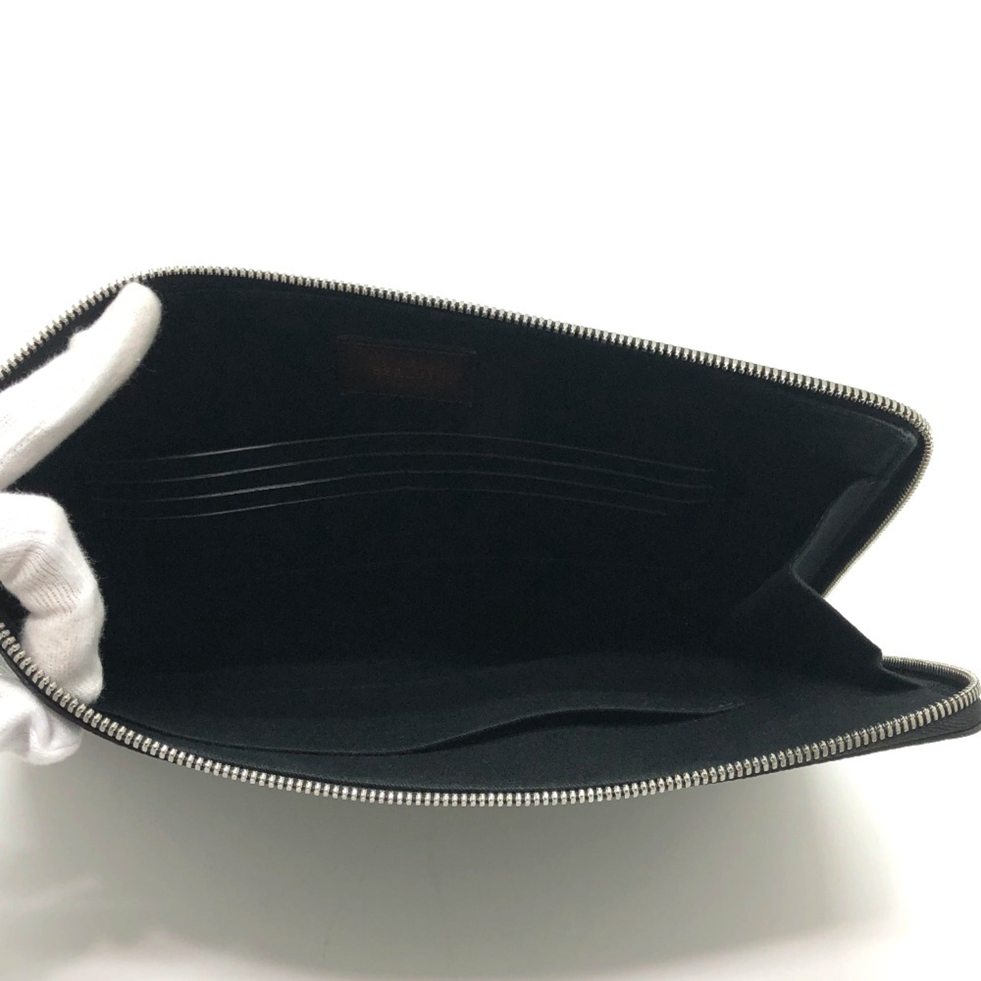 Berluti Black Leather Clutch Bag (Pre-Owned)
