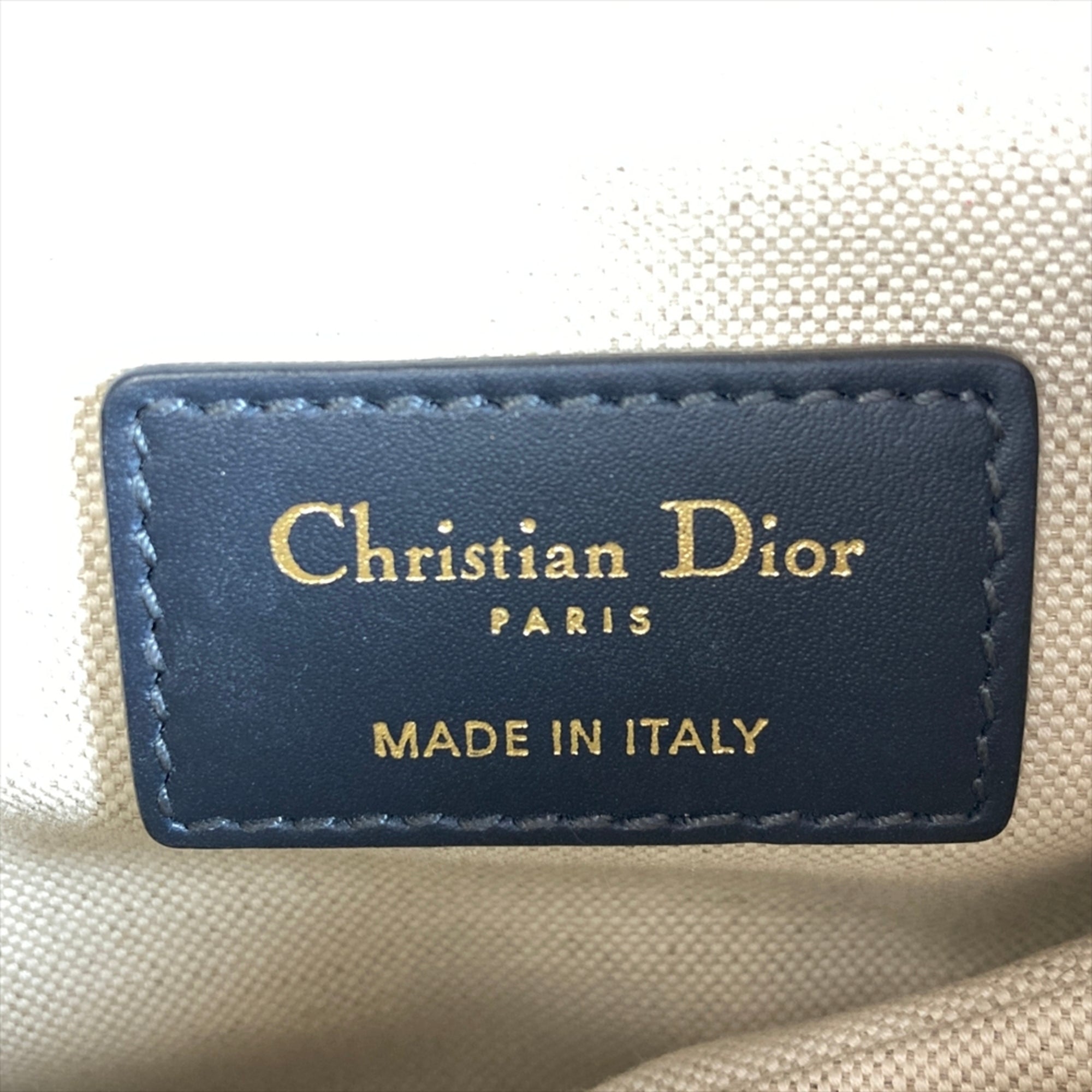Christian Dior Navy Canvas Saddle Bag Shoulder Bag (Pre-Owned)