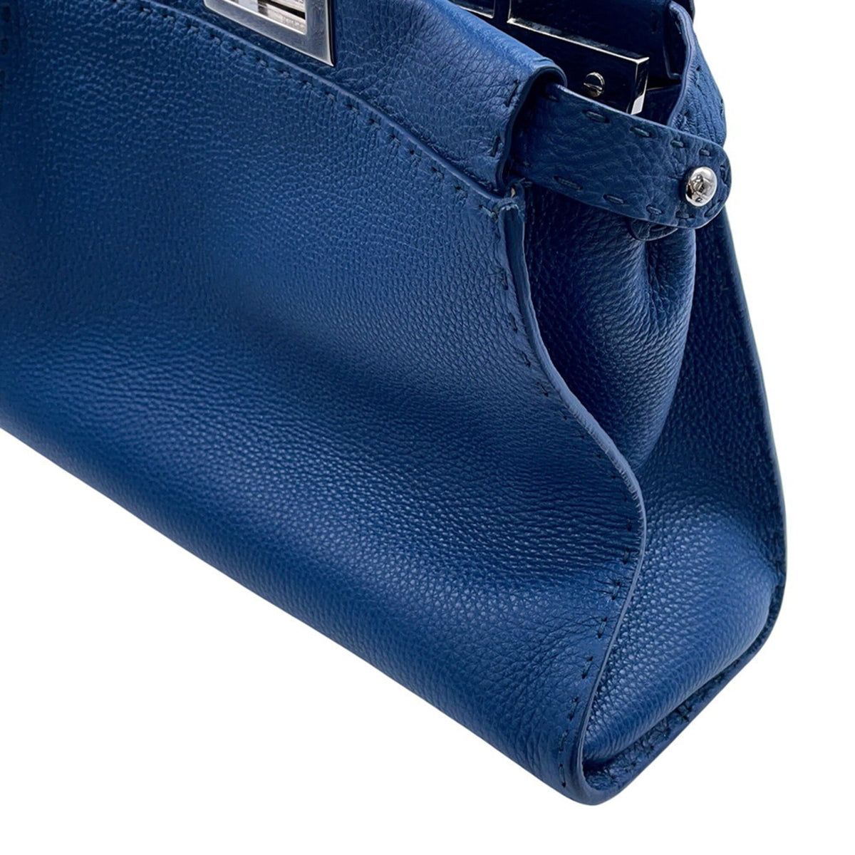 Fendi Peekaboo Blue Leather Handbag Shoulder Bag (Pre-Owned)
