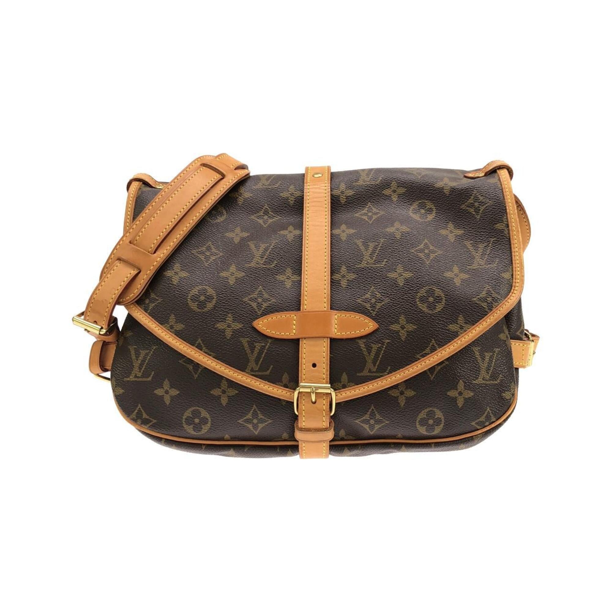 Louis Vuitton Marron Coated Canvas Shoulder Bag (Pre-Owned)