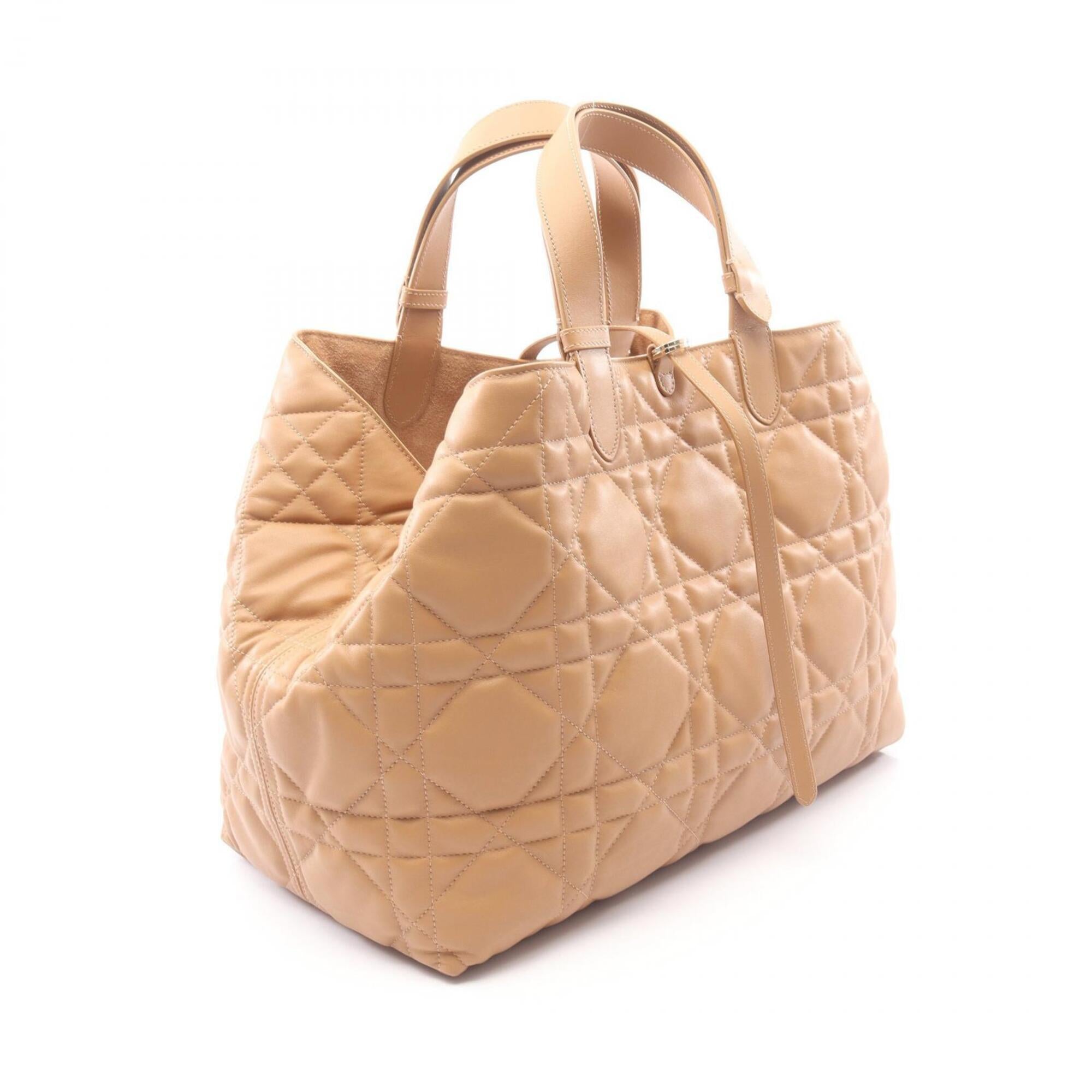 Christian Dior Brown Leather Handbag Pouch Tote Bag (Pre-Owned)