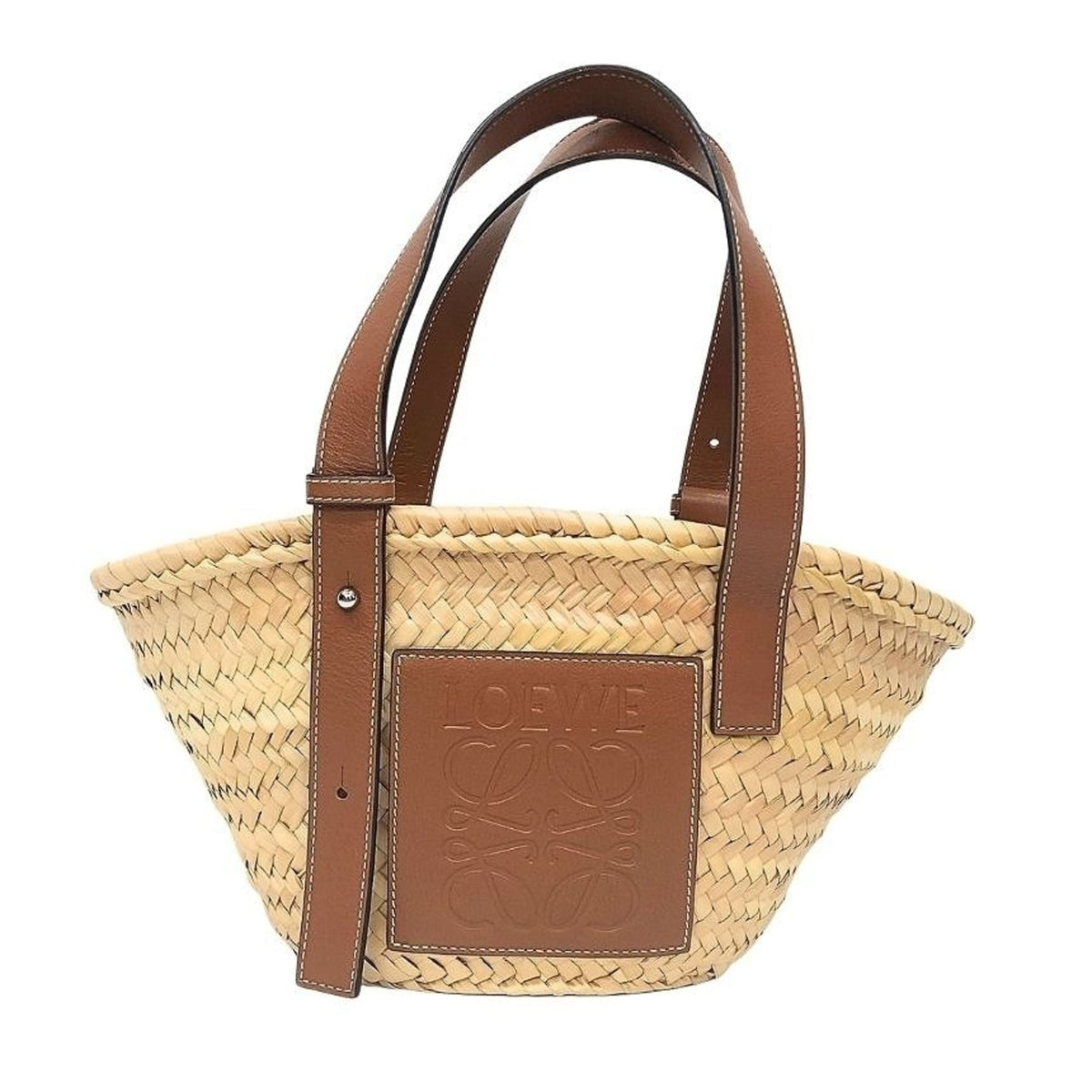 Loewe Beige Leather Basket Handbag Tote Bag (Pre-Owned)