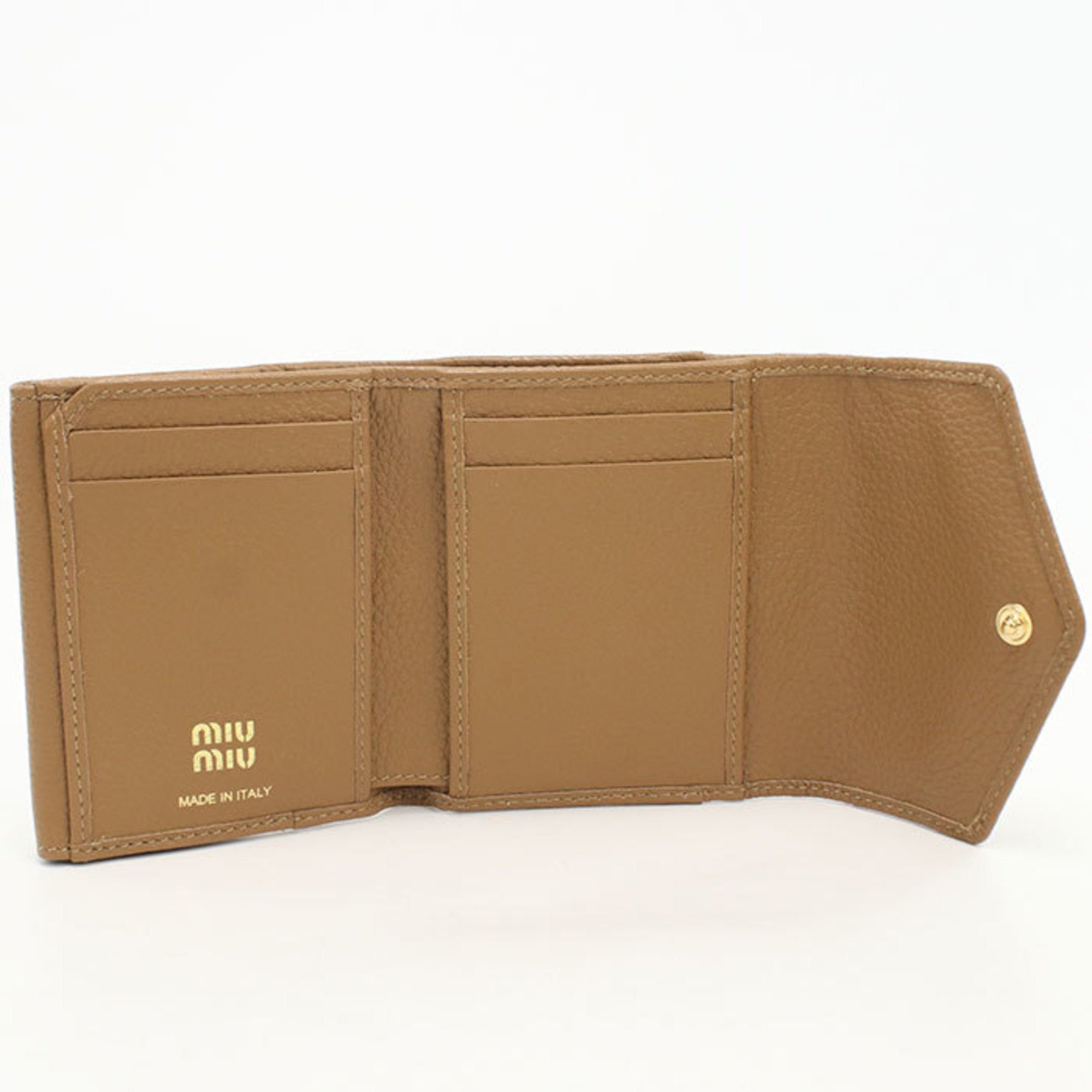 Miu Miu Brown Leather Wallet (Tri-Fold) (Pre-Owned)