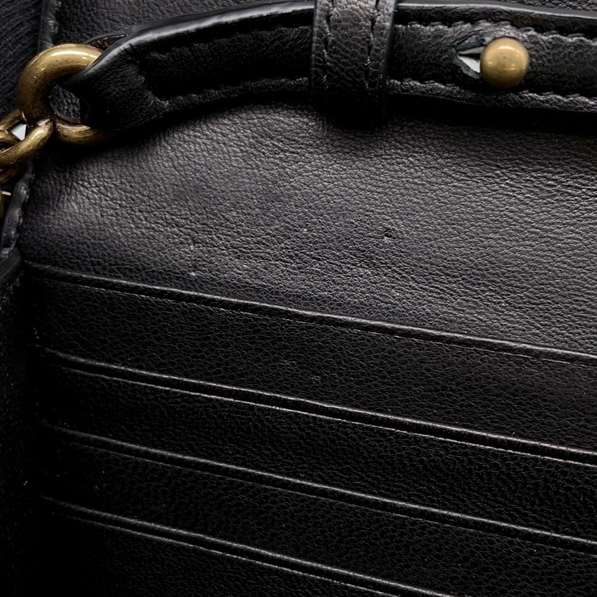 Yves Saint Laurent Black Leather Chain/Shoulder Wallet (Pre-Owned)
