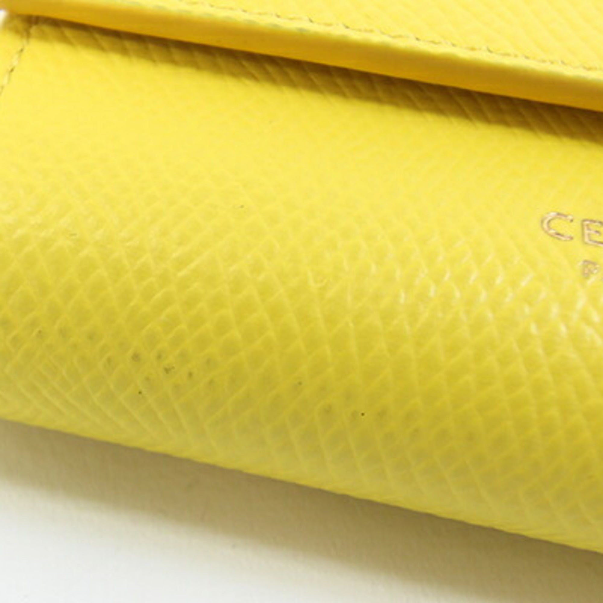 Celine Yellow Leather Wallet (Tri-Fold) (Pre-Owned)