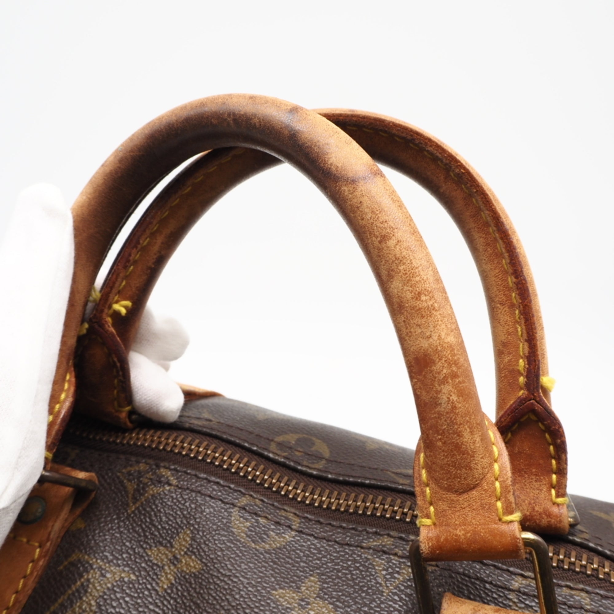 Louis Vuitton Monogram Brown Coated Canvas Leather Boston Bag (Pre-Owned)