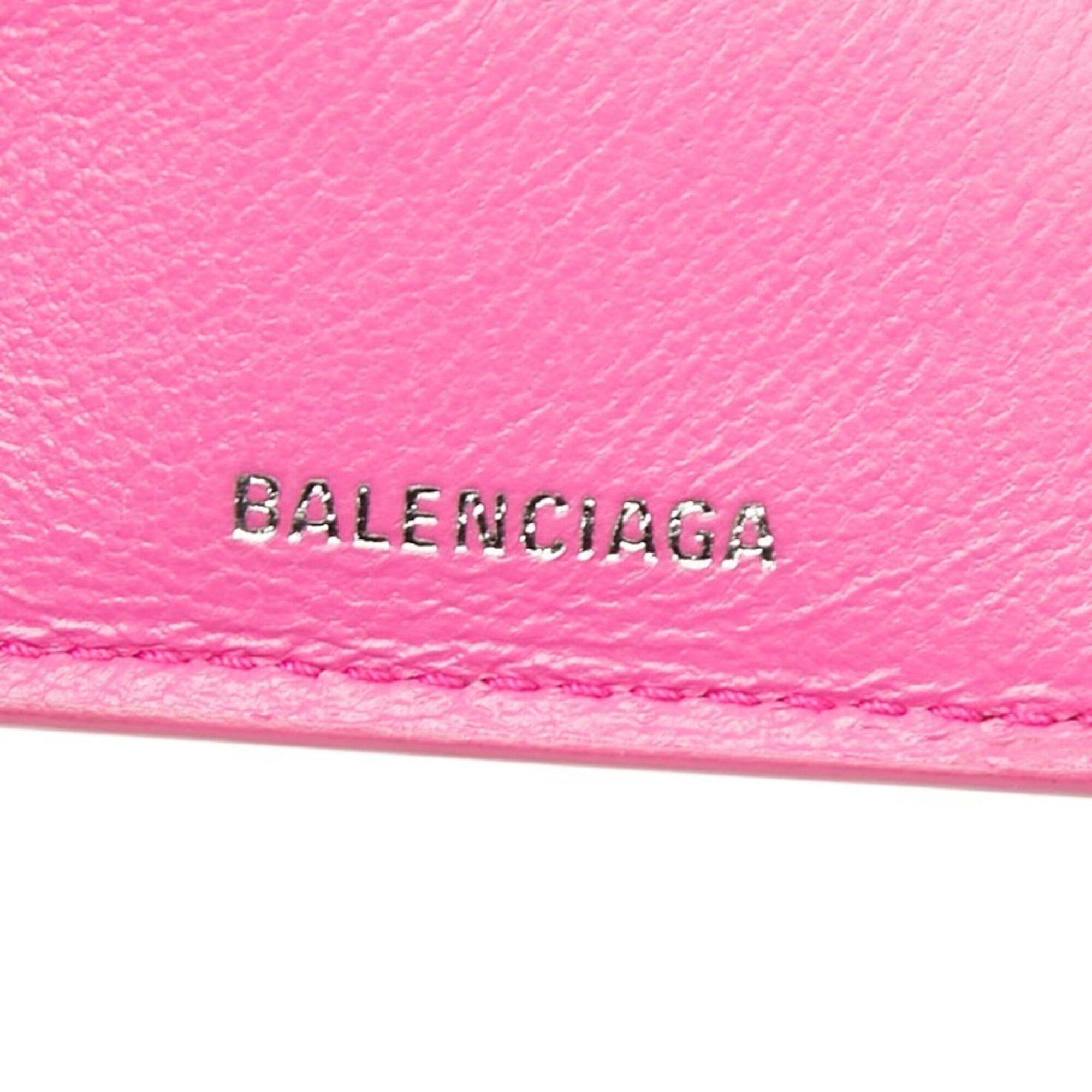 Balenciaga Multi-Color Pink Leather Wallet (Tri-Fold) (Pre-Owned)