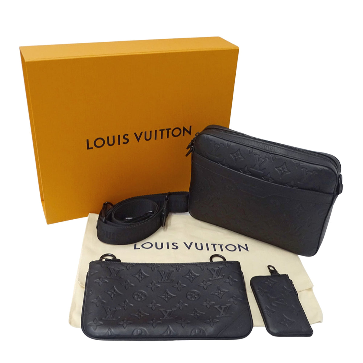 Louis Vuitton Black Monogram Noir Monogram Shadow Handbag Pouch Shoulder Bag (Pre-Owned)
