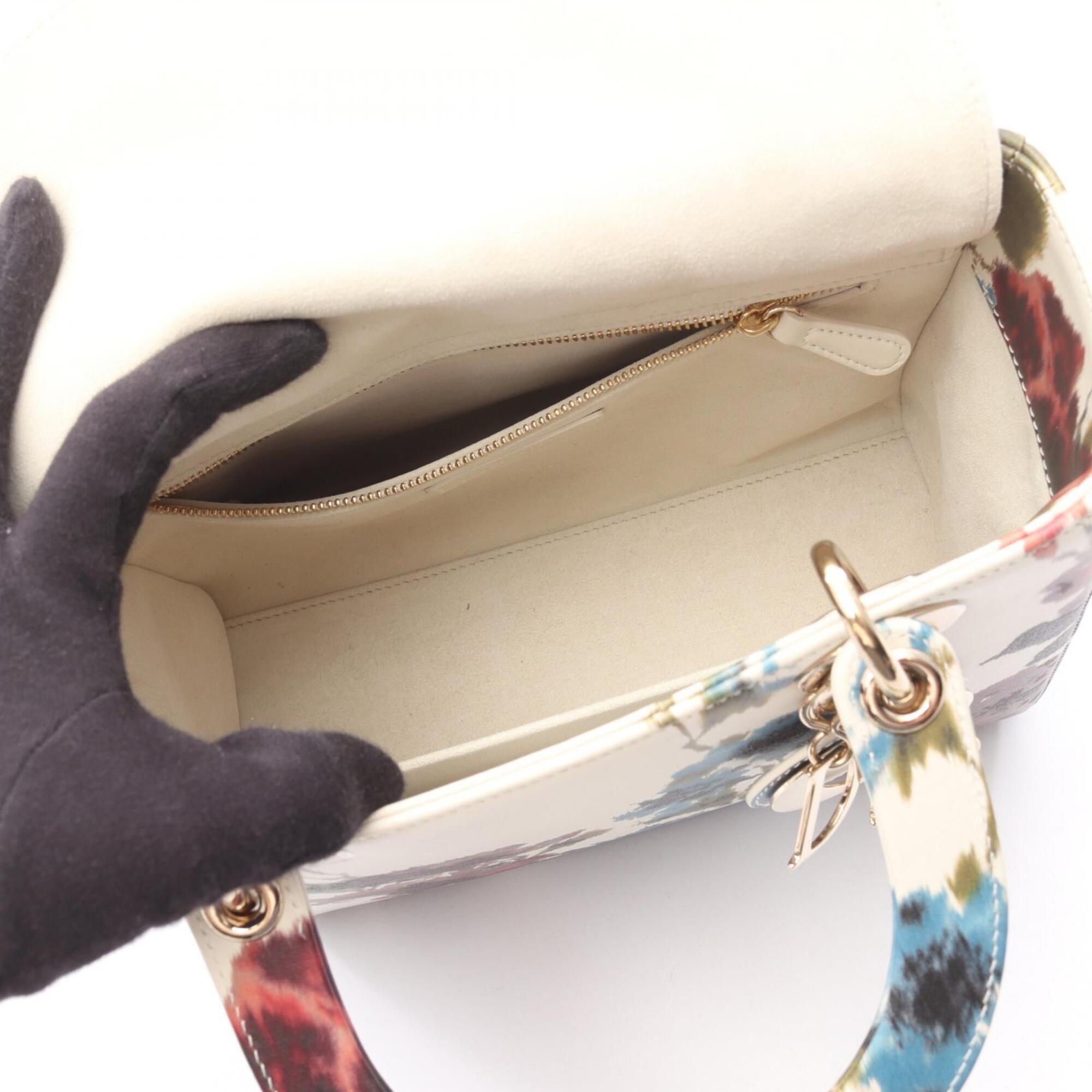 Christian Dior Multi-Color White Leather Handbag (Pre-Owned)