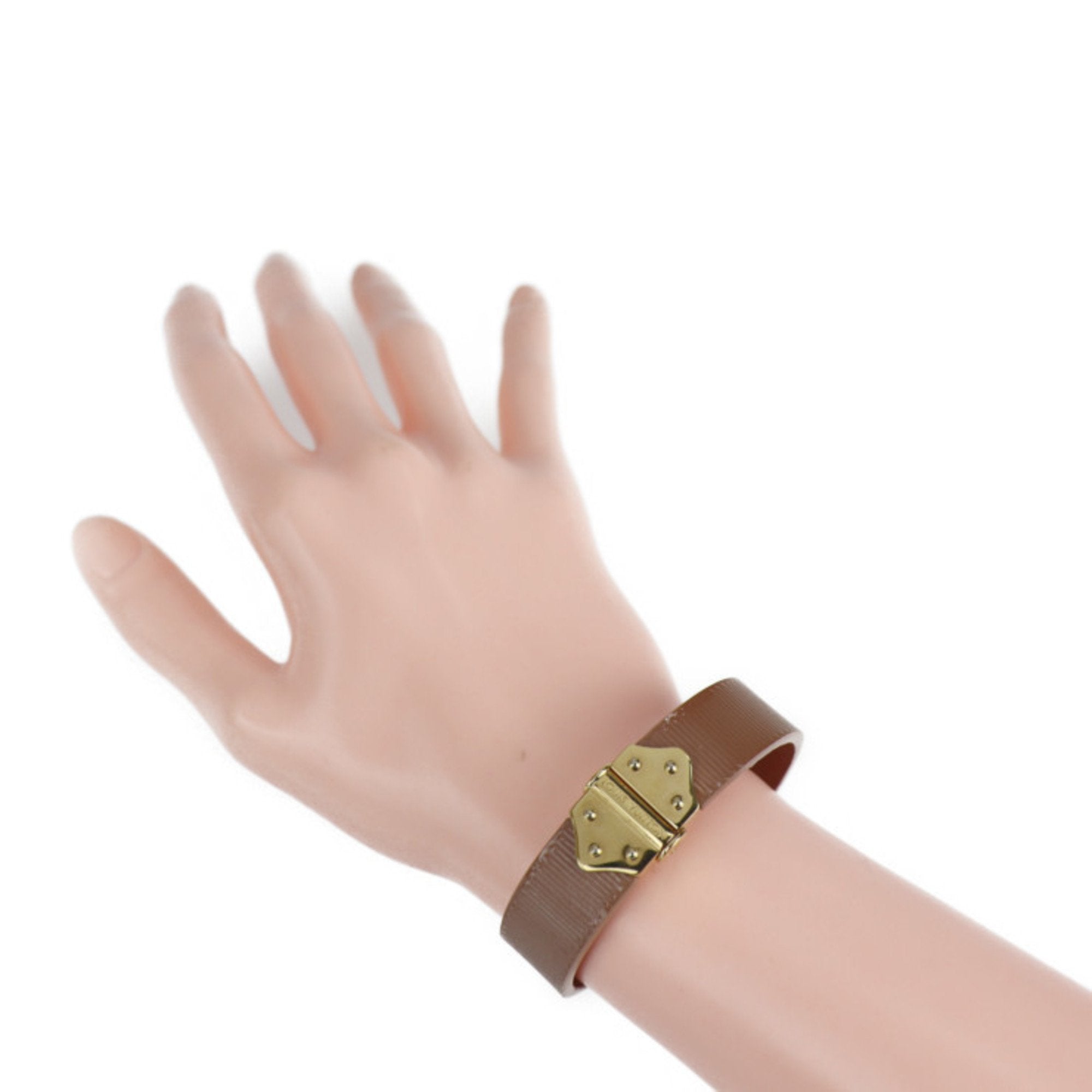 Louis Vuitton Beige Patent Leather Charm Bracelet (Pre-Owned)