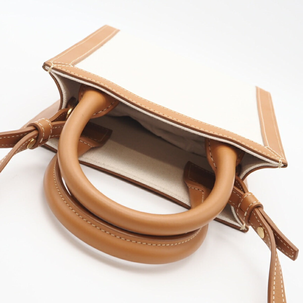 Celine Cabas Brown White Canvas Shoulder Bag (Pre-Owned)