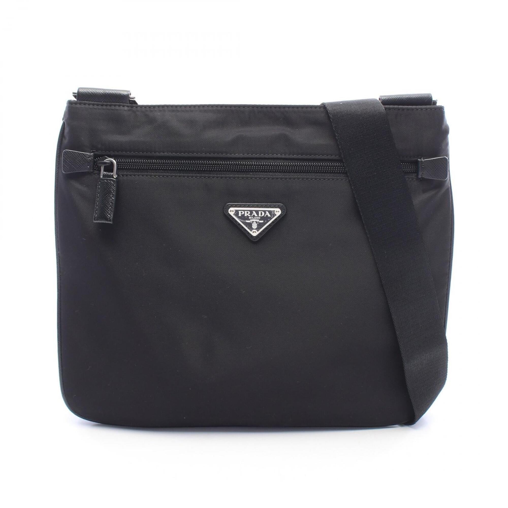 Prada Black Nylon Leather Shoulder Bag (Pre-Owned)