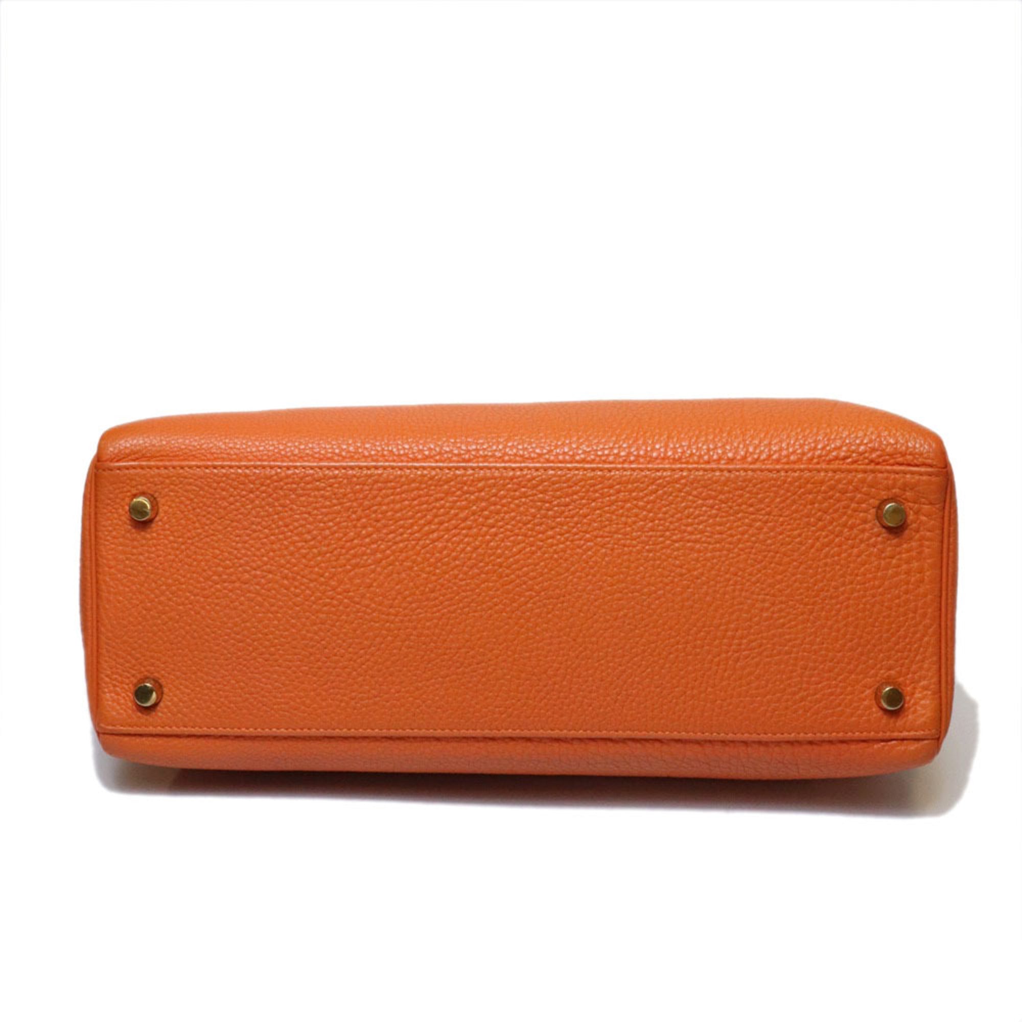 Hermes Orange Togo Leather Handbag Shoulder Bag (Pre-Owned)