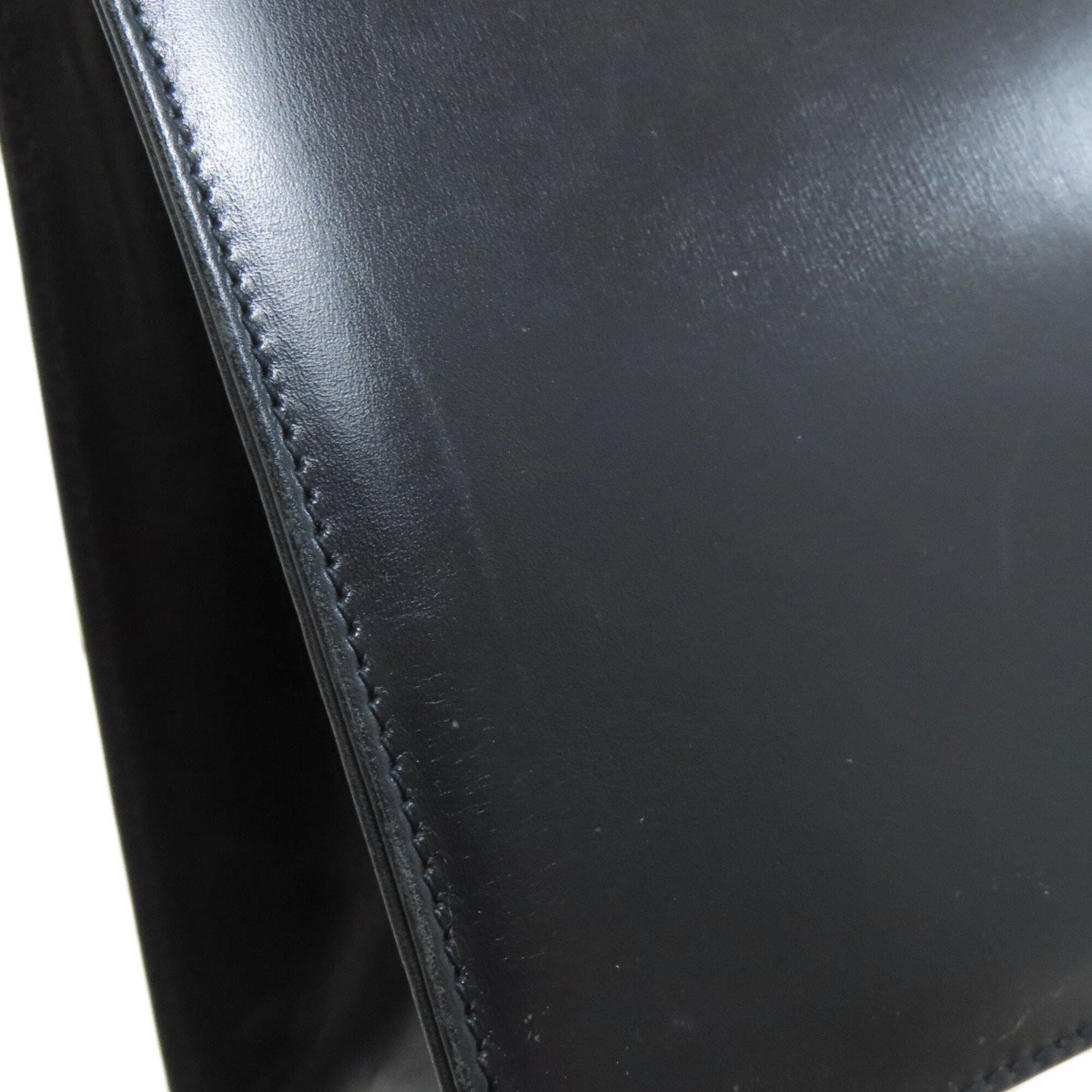 Salvatore Ferragamo Black Navy Leather Handbag (Pre-Owned)
