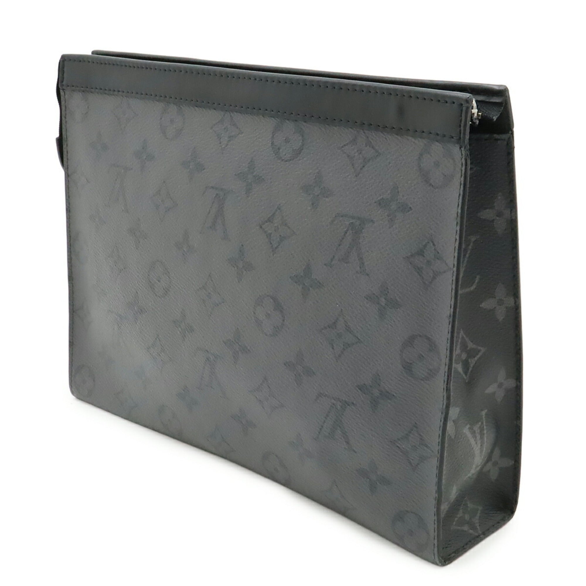 Louis Vuitton Black Gray Monogram Eclipse Clutch Bag Handbag Pochette Pouch (Pre-Owned)