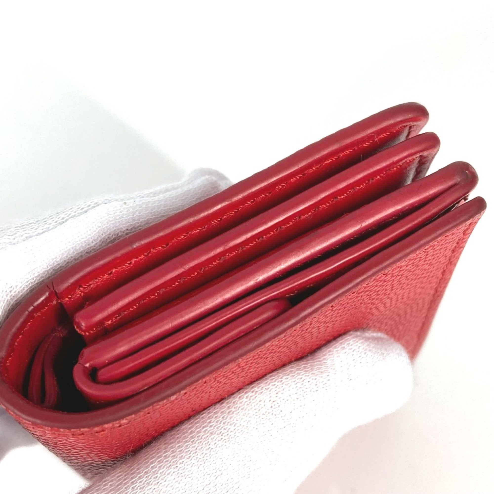 Burberry Red Leather Wallet (Bi-Fold) (Pre-Owned)