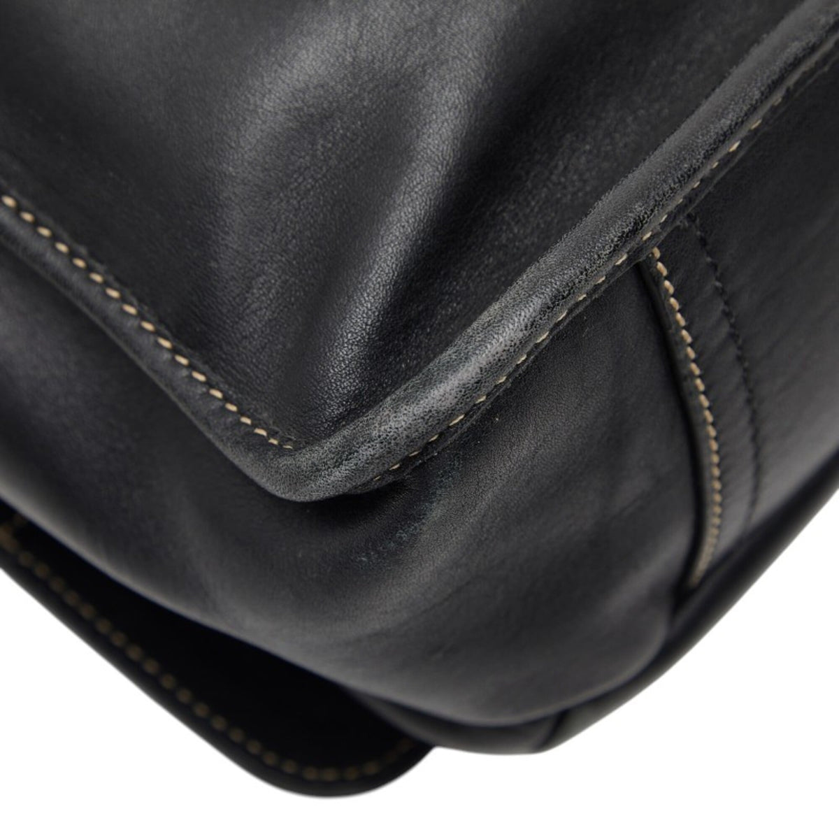 Coach Black Leather Messenger Bag Shoulder Bag (Pre-Owned)