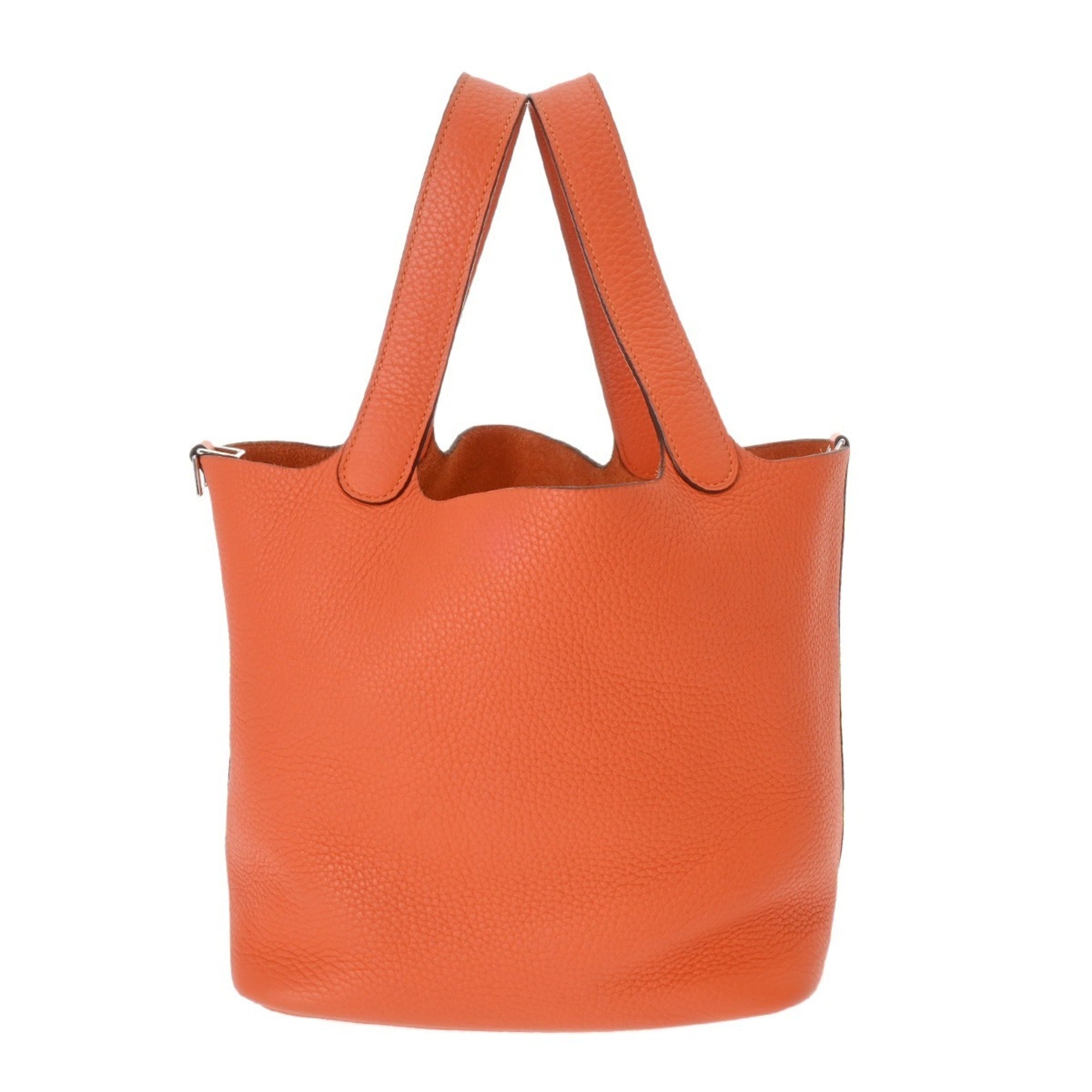 Hermes Orange Poppy Taurillon Clemence Leather Handbag (Pre-Owned)