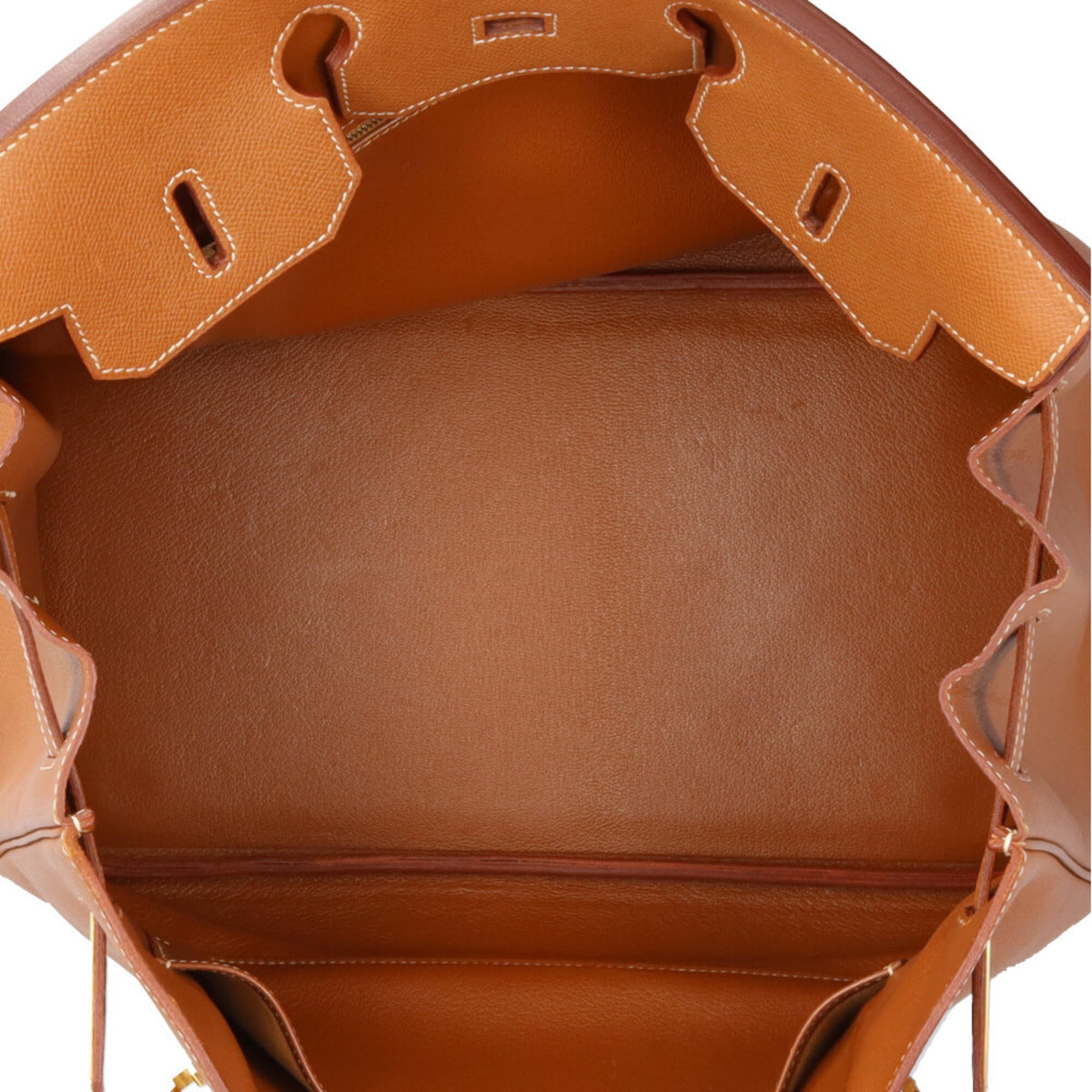 Hermes Brown Gold Togo Leather Handbag (Pre-Owned)