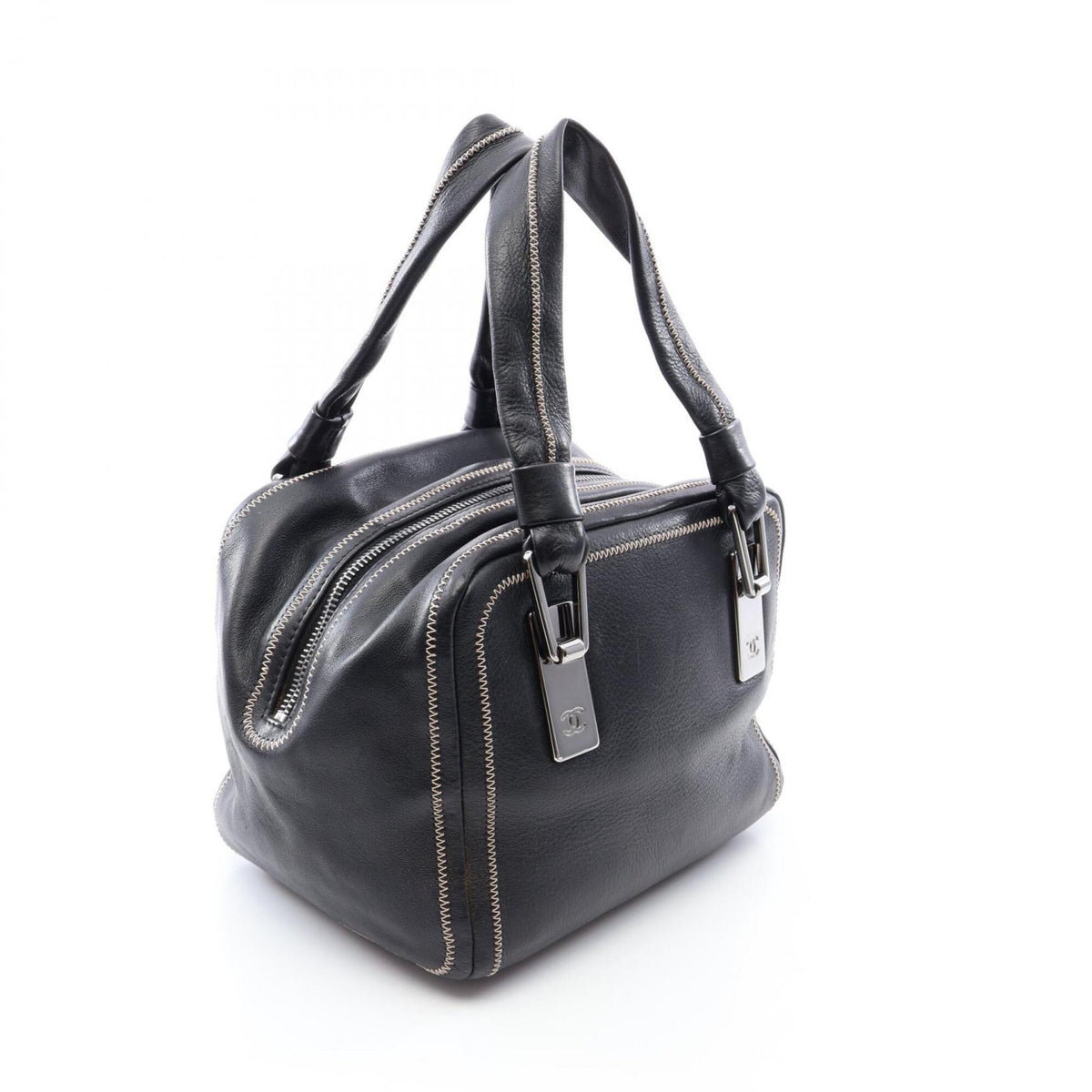 Chanel Black Leather Handbag (Pre-Owned)
