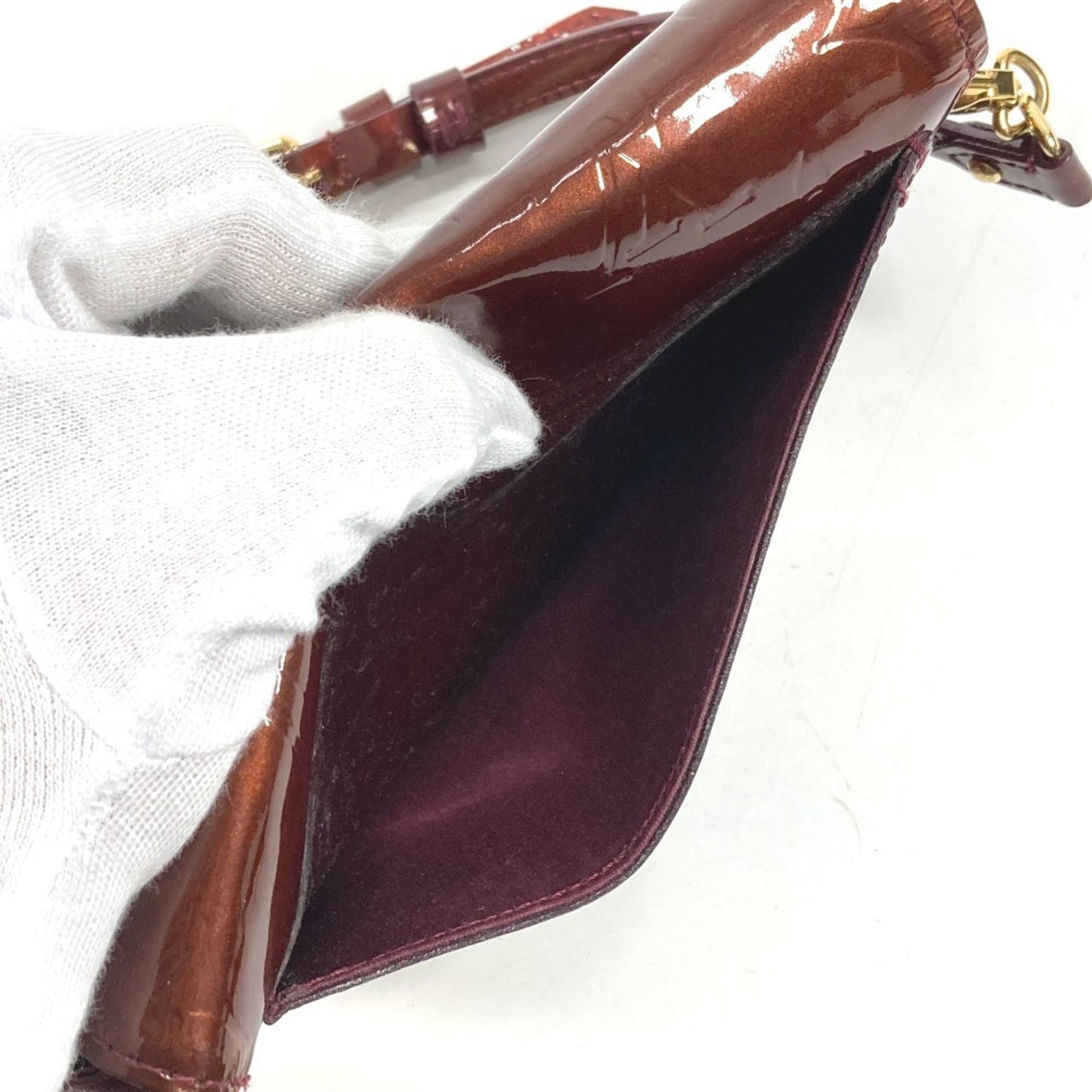 Louis Vuitton Purple Rouge Fauviste Monogram Vernis Canvas Clutch Bag Shoulder Bag (Pre-Owned)