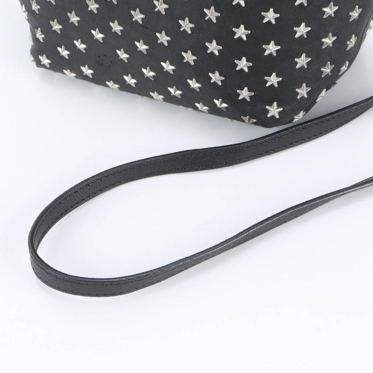 Jimmy Choo Black Leather Handbag Shoulder Bag Tote Bag (Pre-Owned)