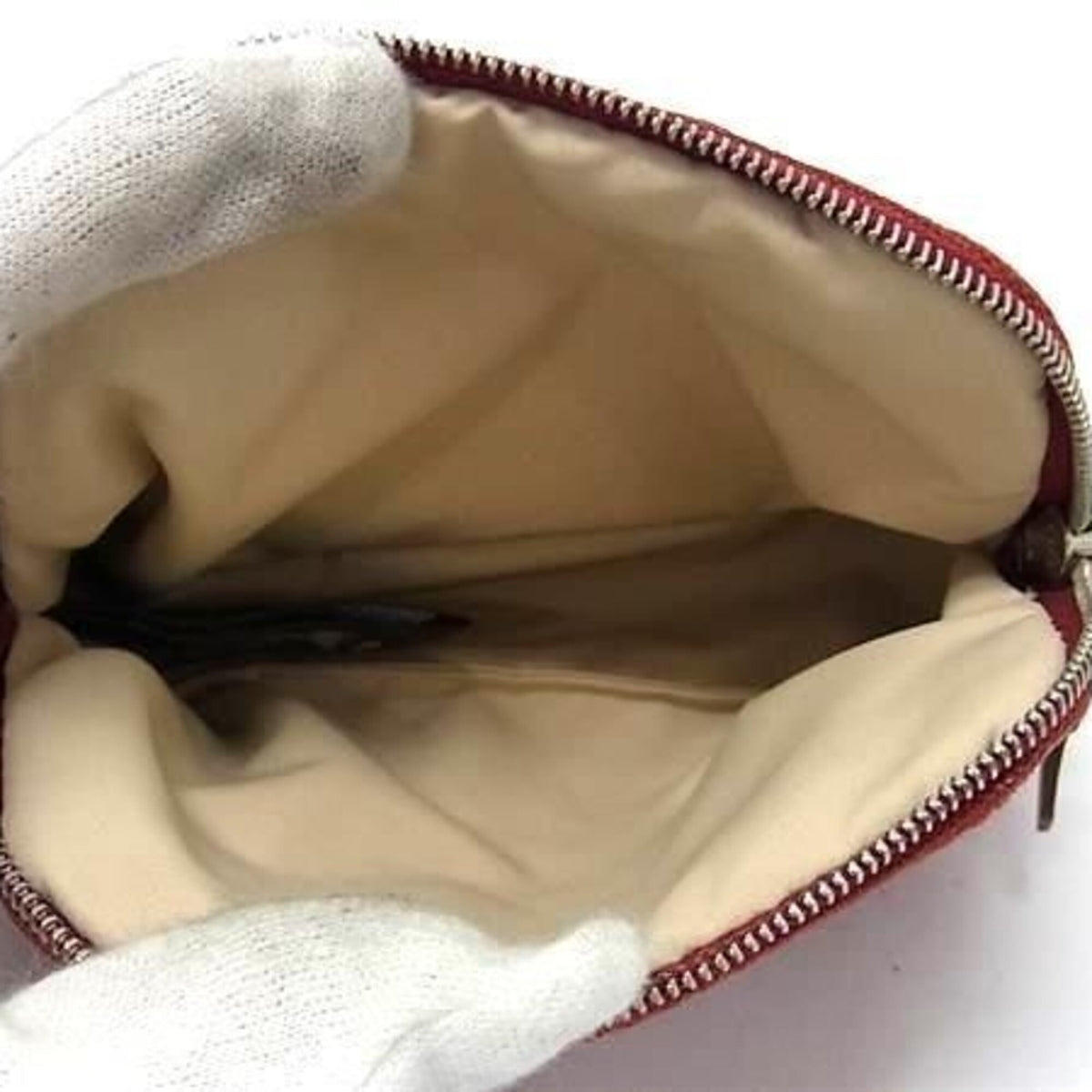 Hermes Brown Red Brown Canvas Pouch (Pre-Owned)