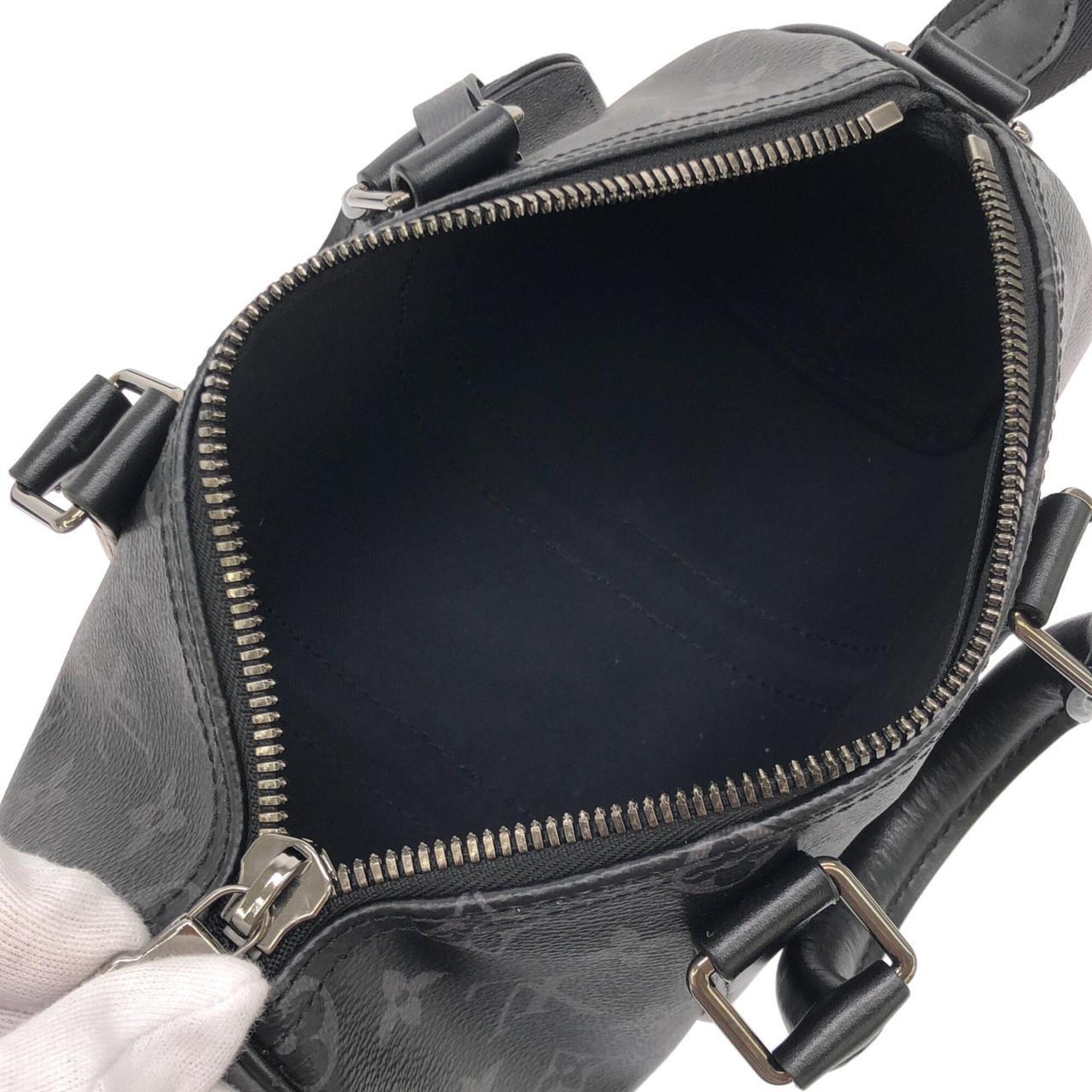 Louis Vuitton Monogram Eclipse Black Gris Coated Canvas Boston Bag (Pre-Owned)
