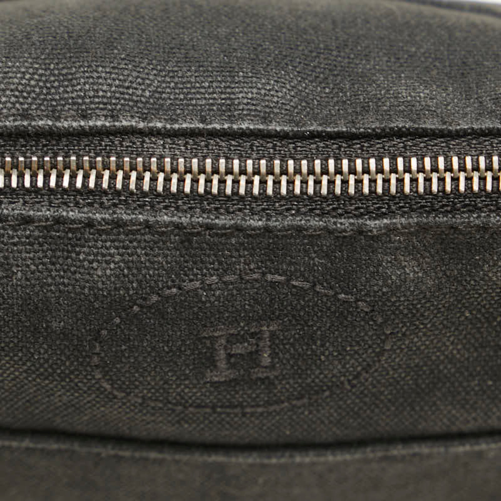 Hermes Black Canvas Leather Pouch (Pre-Owned)