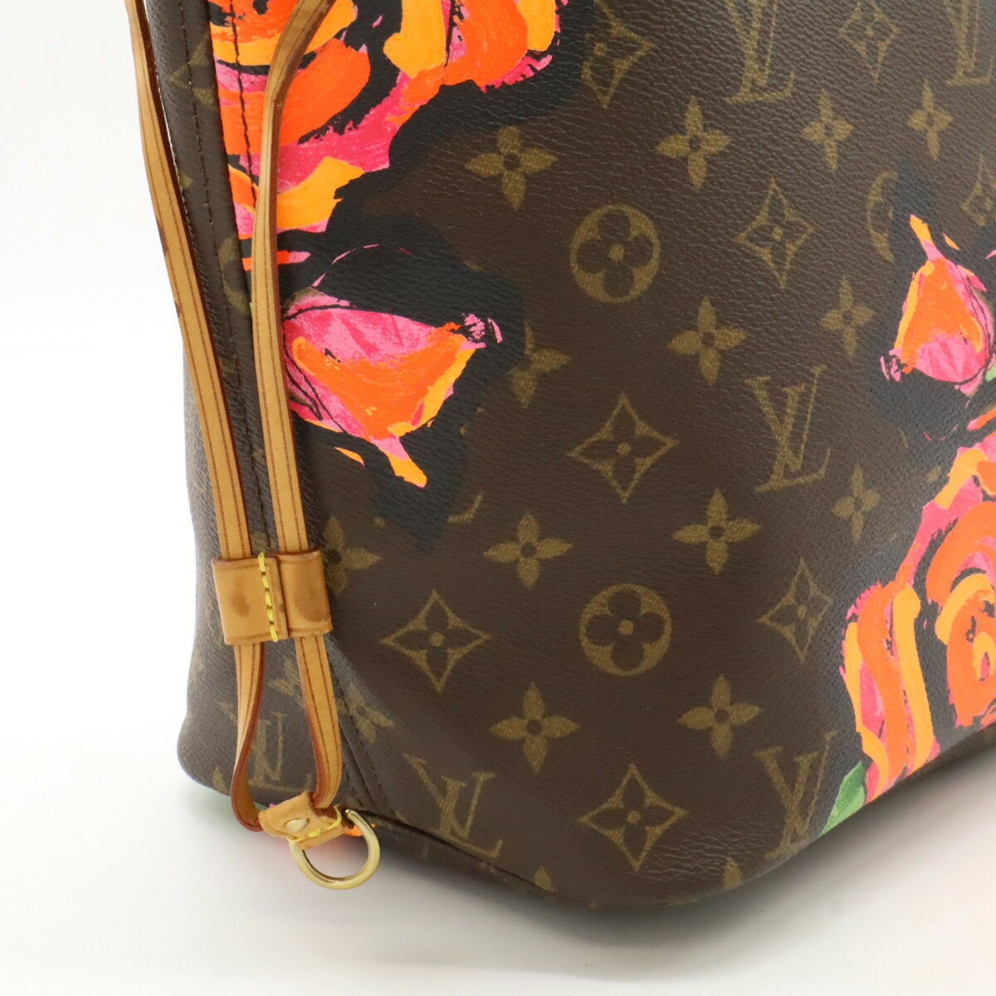Louis Vuitton Brown Green Monogram Orange Pink Monogram Rose Shoulder Bag Tote Bag (Pre-Owned)