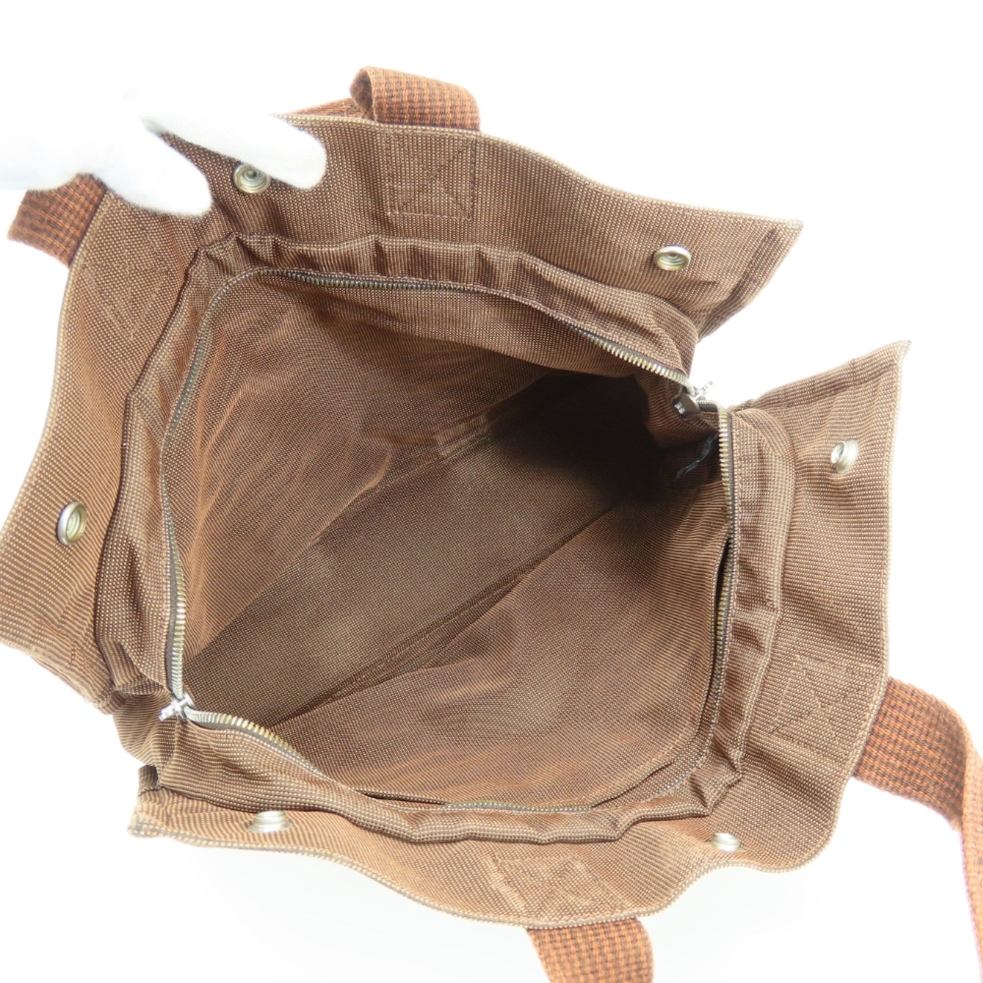 Hermes Her Line Brown Polyester Tote Bag (Pre-Owned)