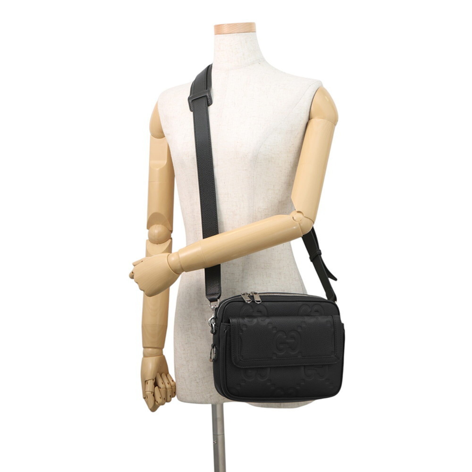 Gucci Black Leather Handbag Shoulder Bag (Pre-Owned)